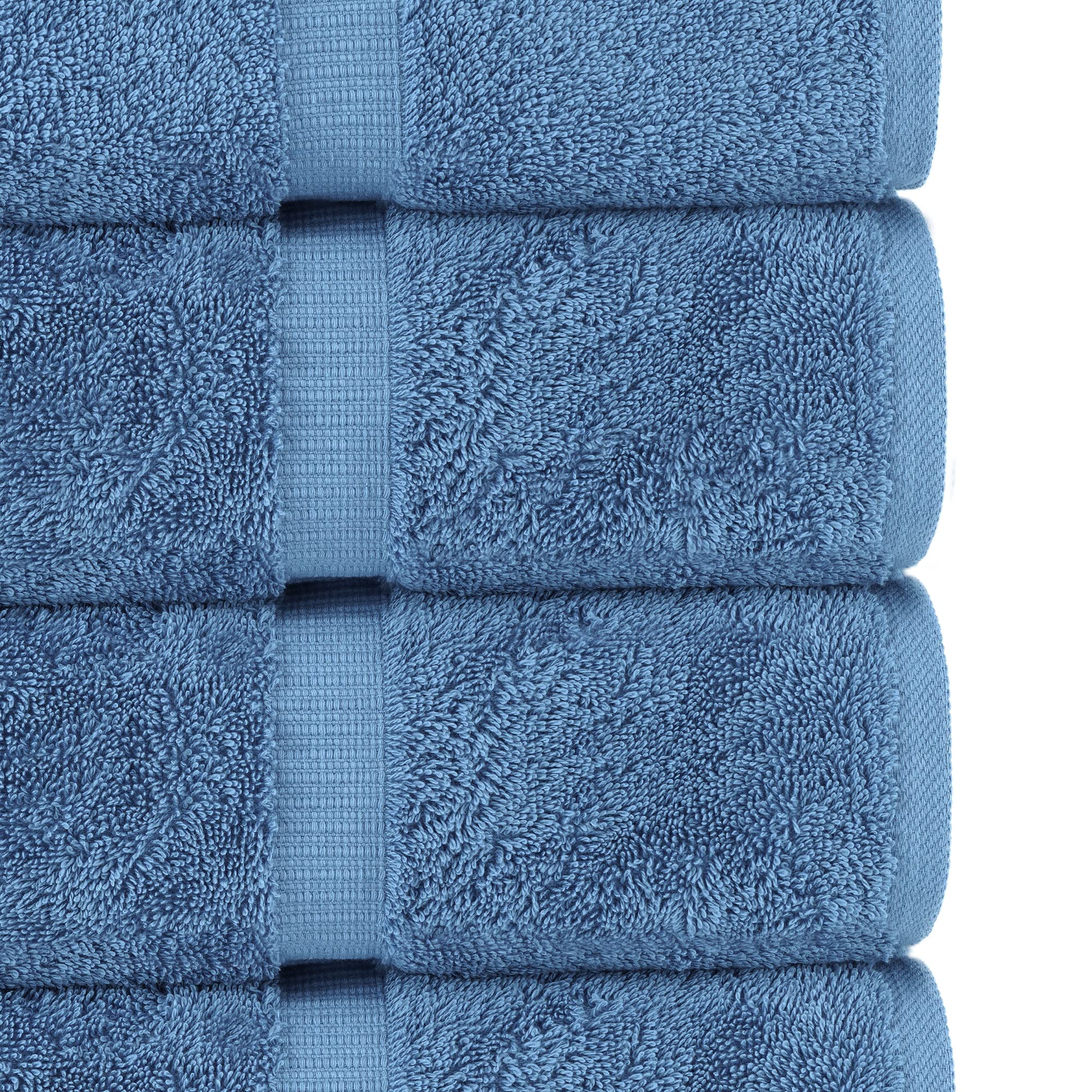 Chakir Turkish Linens | Hotel & Spa Quality 100% Cotton Premium Turkish Towels | Soft & Absorbent (4-Piece Bath Towels  Wedgewood)