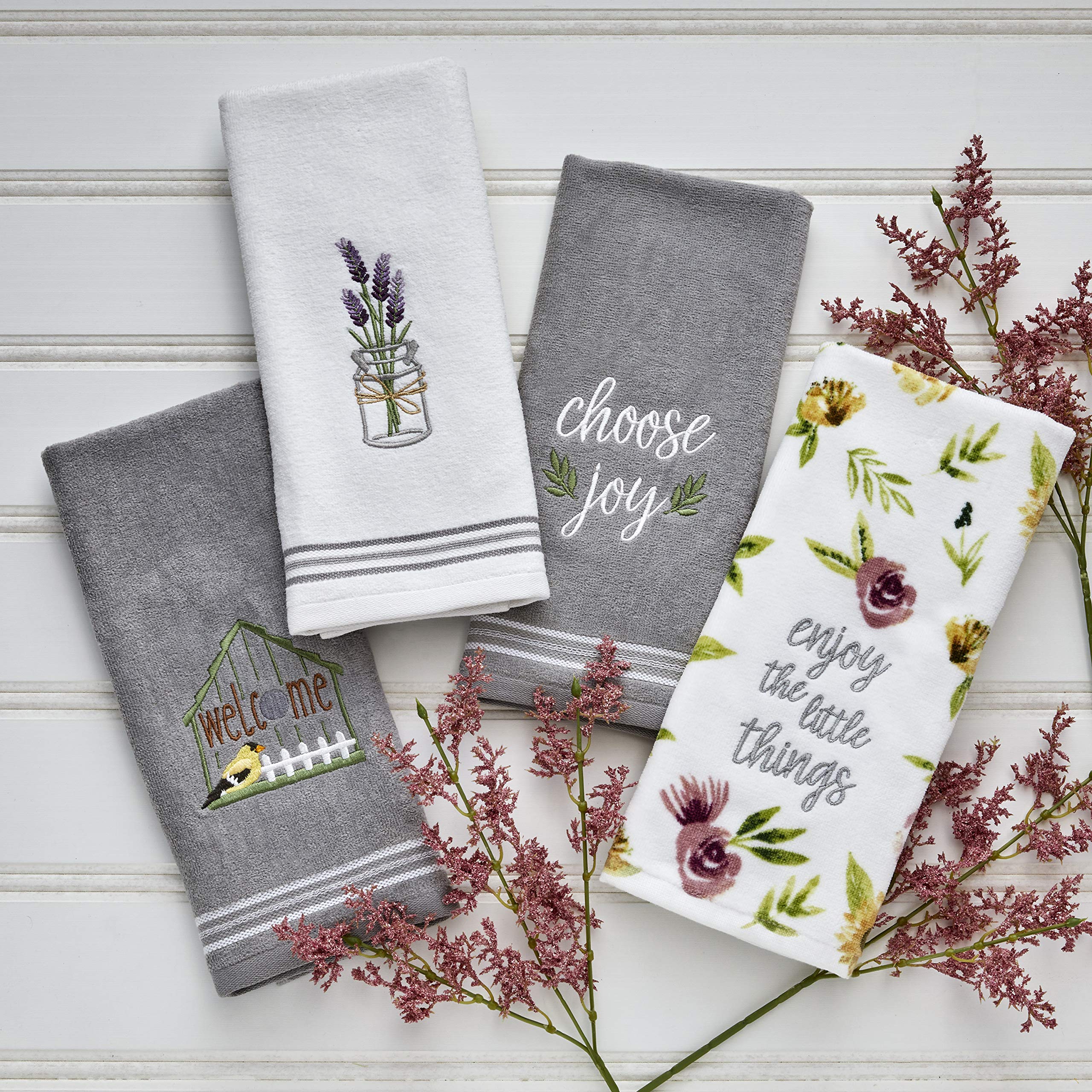 Skl Home By Saturday Knight Ltd. Lavender Hand Towel (2-Pack), White , 16X25