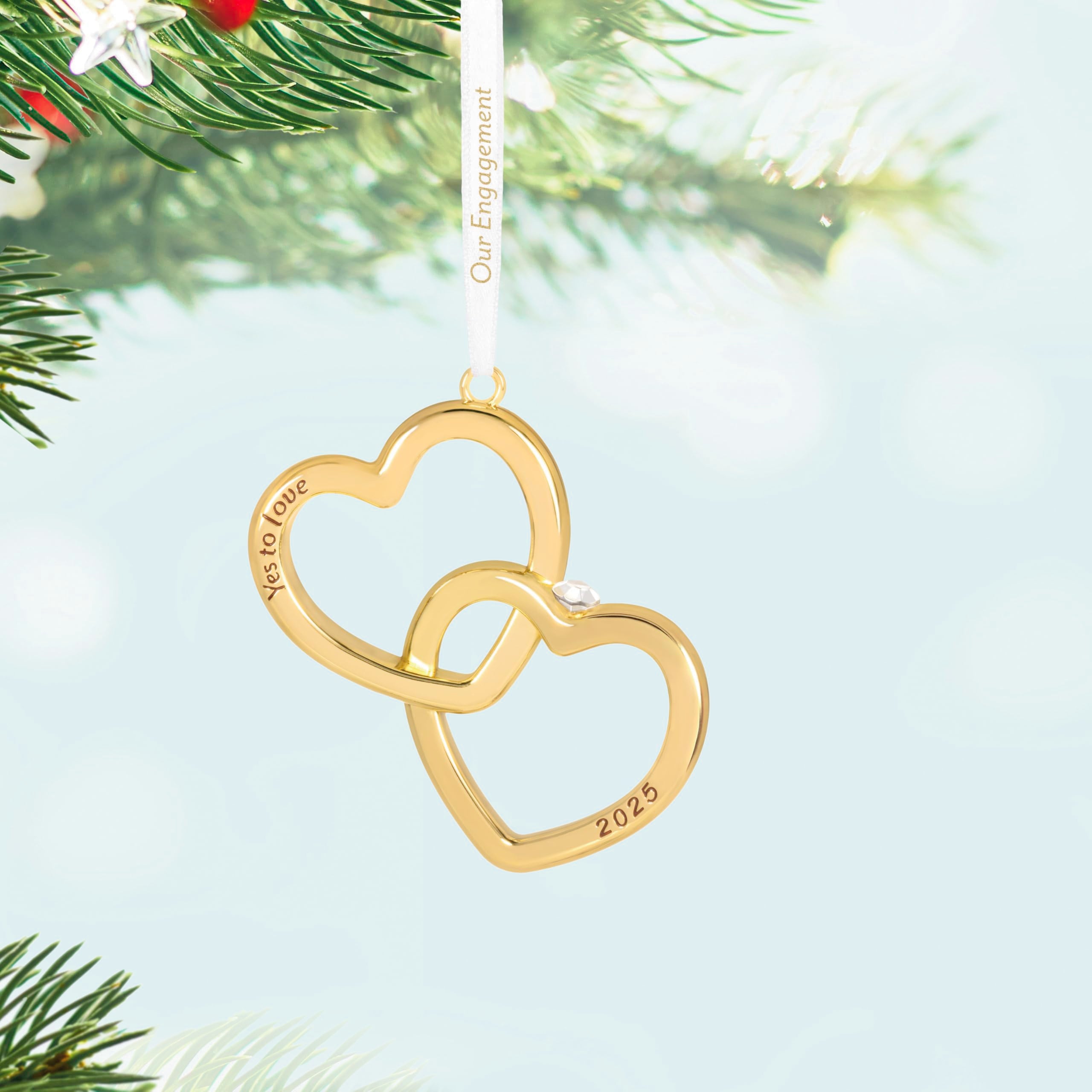 Hallmark Keepsake Christmas Ornament 2025, Our Engagement 2025, Metal, Engagement Gifts