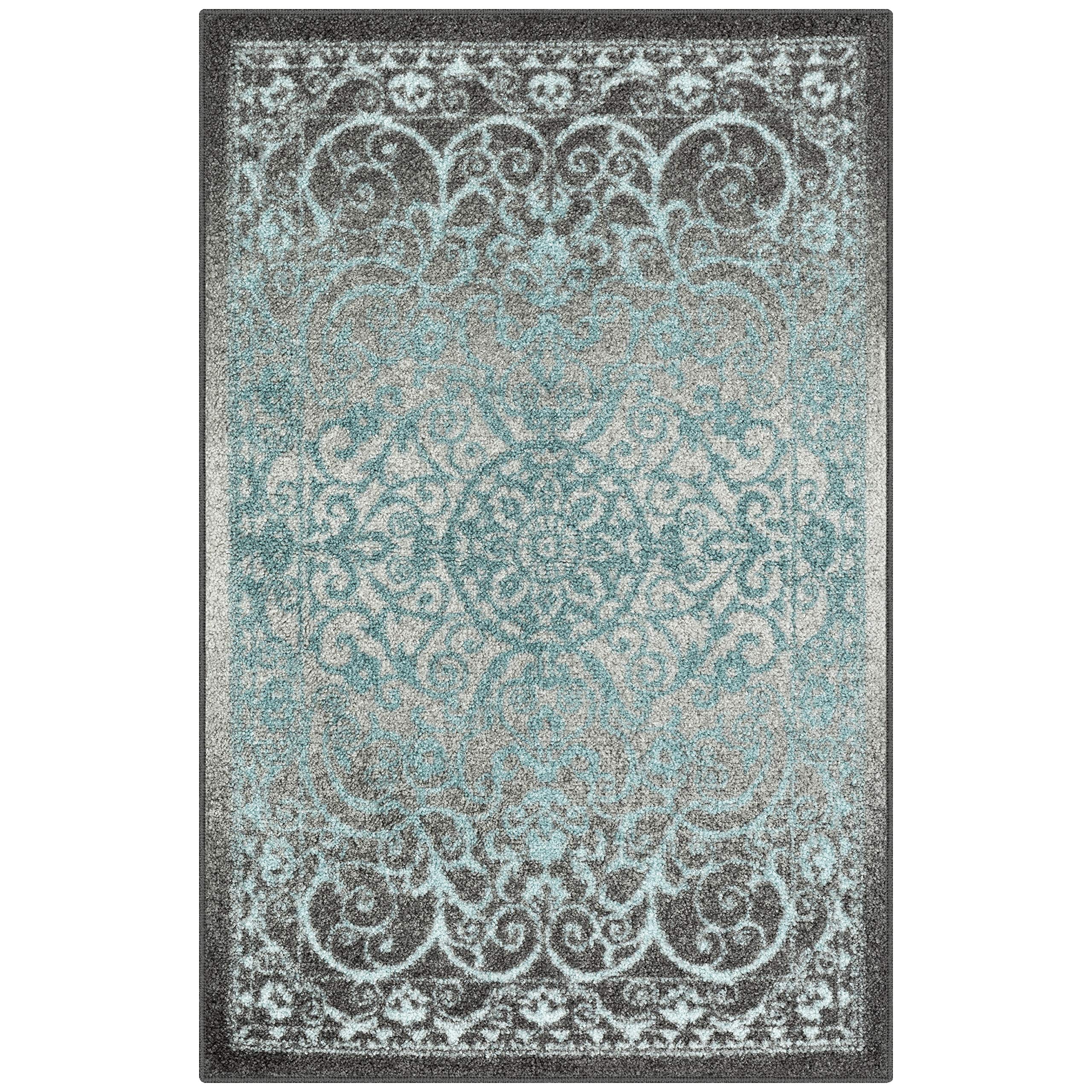 Maples Rugs Pelham Transitional Area Rugs - Made in USA - Washable, Non Slip, Indoor Carpet for Entryway, Foyer, Kitchen, and Ba