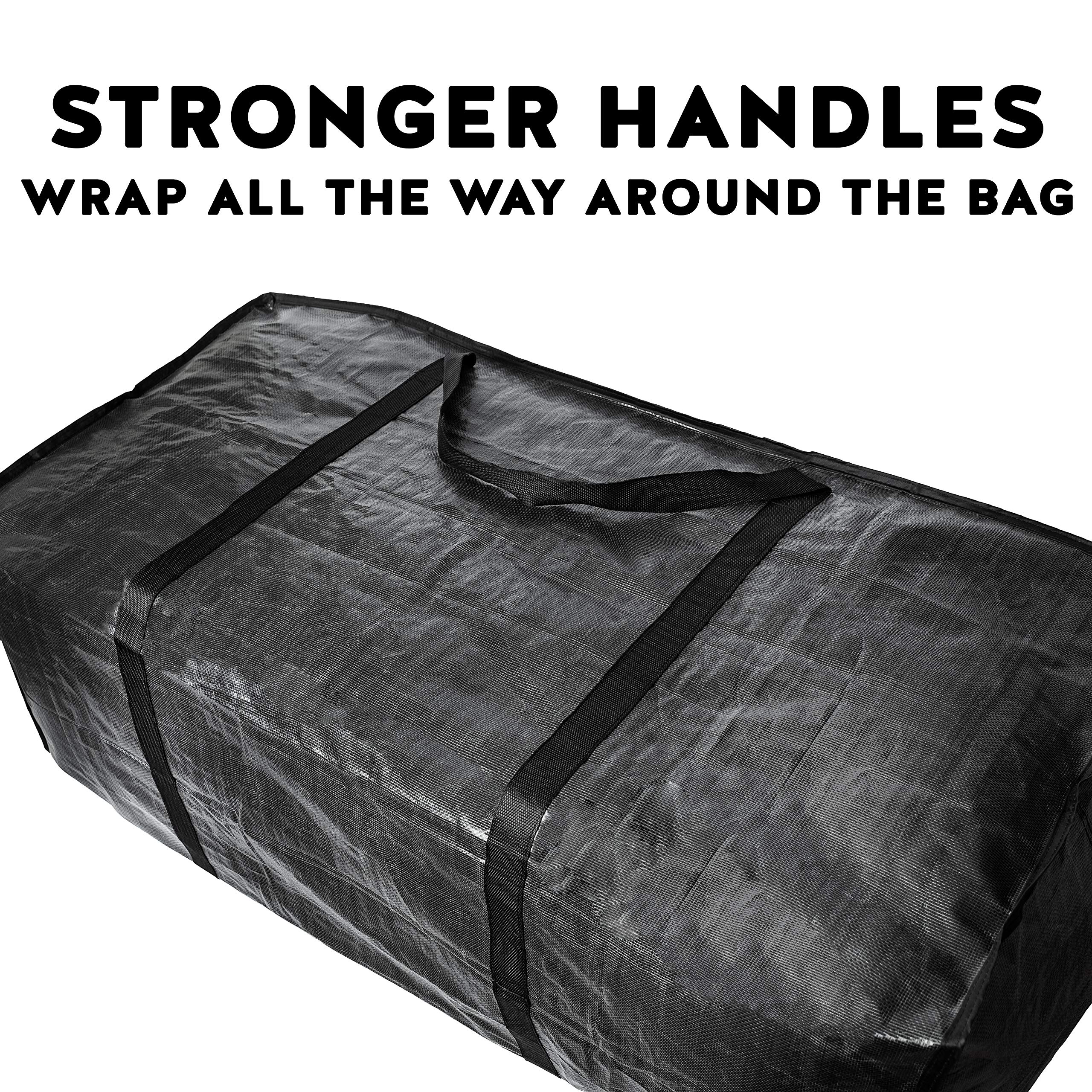 BAG-THAT! 2 Pack XXL Moving Bags  Jumbo Extra Large Heavy Duty Stronger Handles Wrap Around Storage Bags Moving Totes Storage Totes Zippered Reusable Moving Supplies Moving Boxes