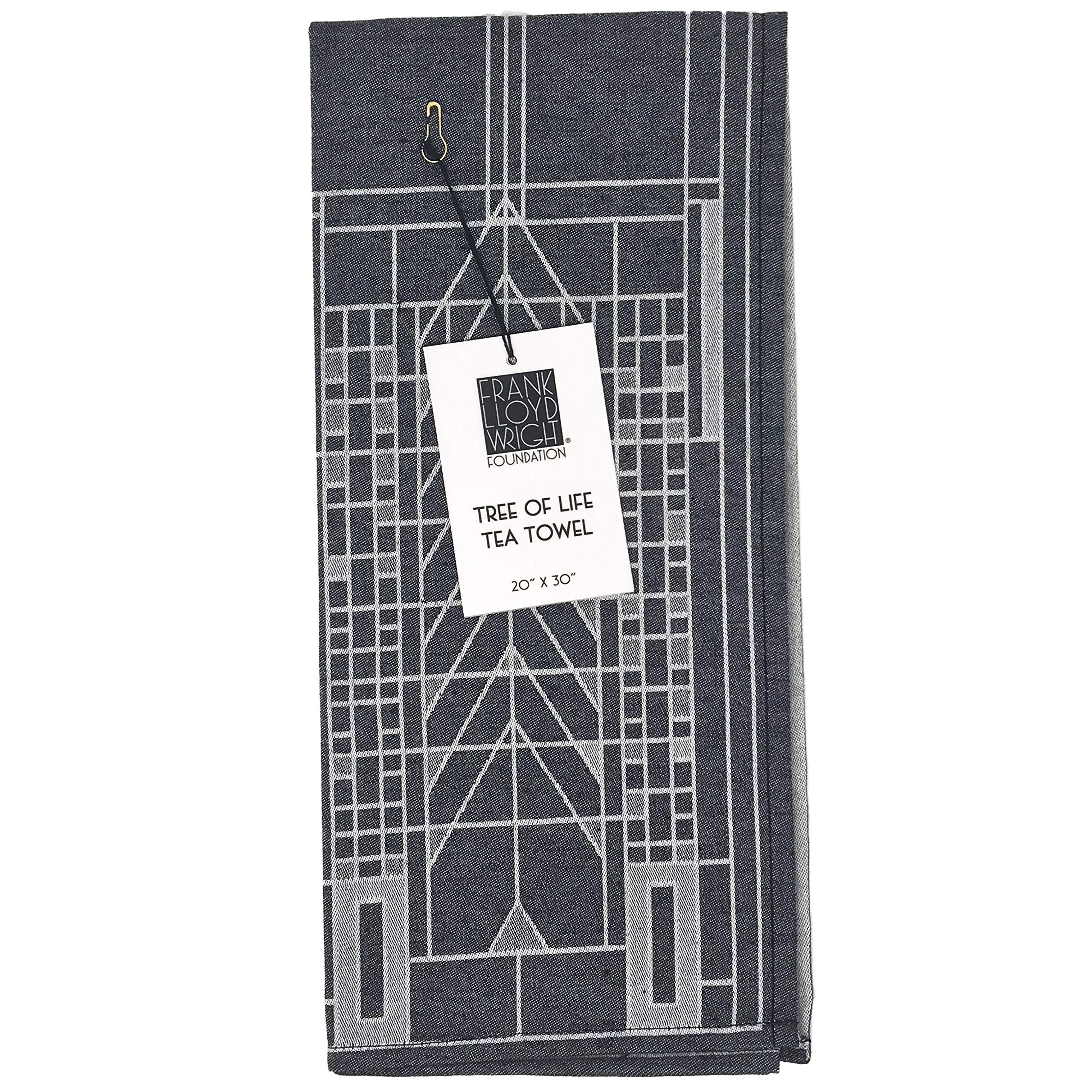 Kaf Home Frank Lloyd Wright Woven Jacquard Tea Towel 20 X 30-Inch 100-Percent Cotton (Tree Of Life)