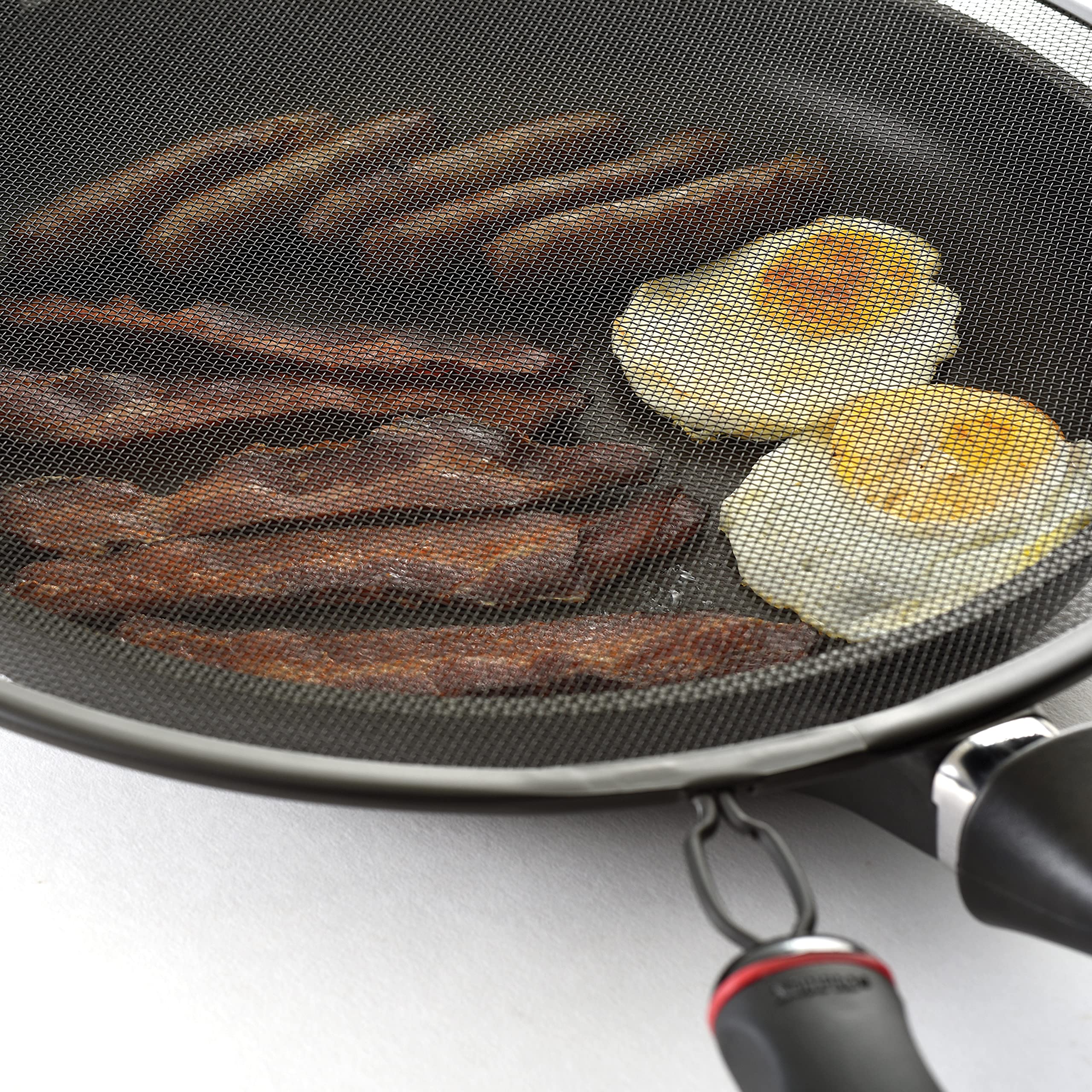 Norpro Grip-Ez Nonstick 13 Inch Strainer Splatter Screen, 13In/33Cm, Black