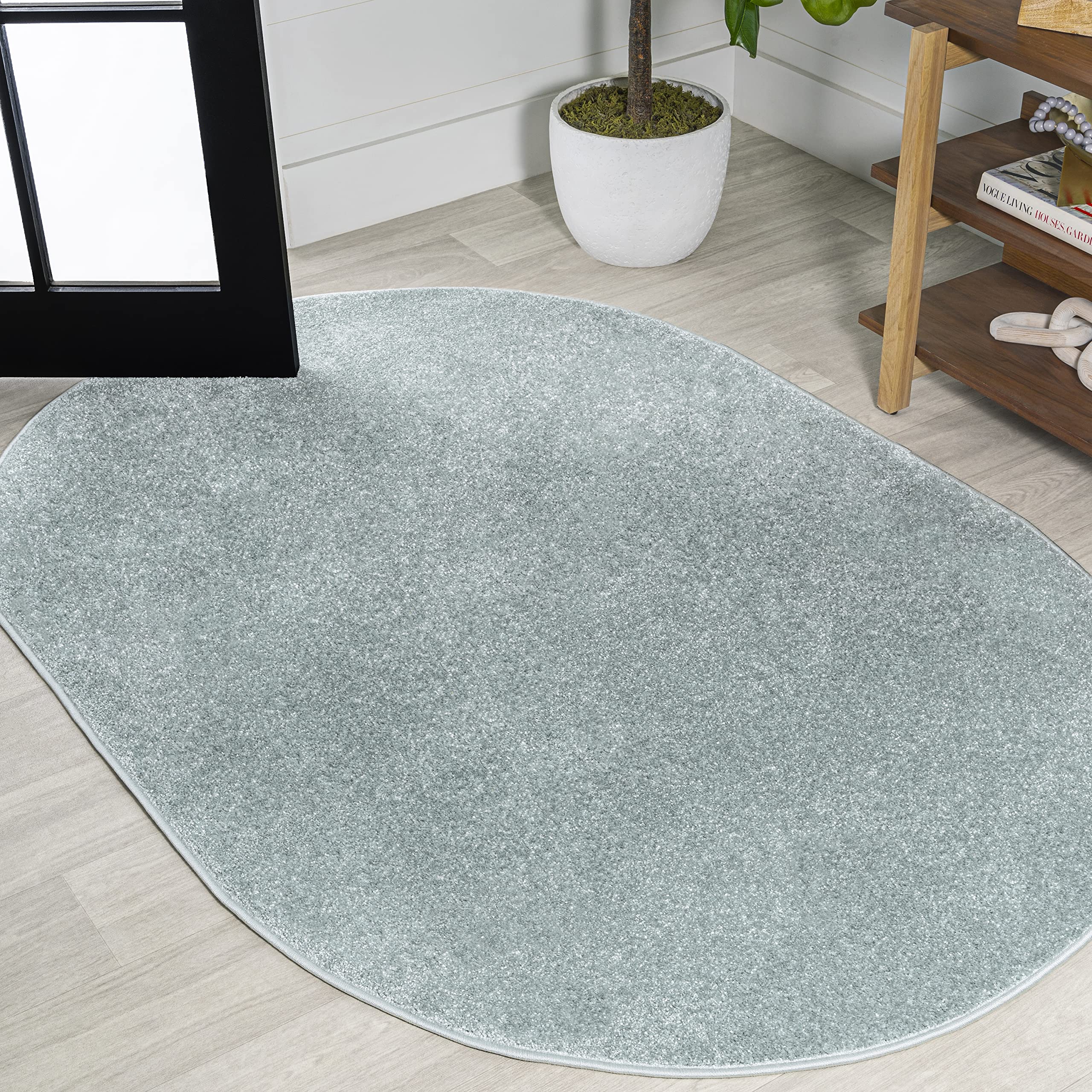 JONATHAN Y SEU100S-6OV Haze Solid Low-Pile Indoor Area Rug, Coastal, Bohemian, Minimalist, Classic, Casual for Bedroom,Kitchen,L