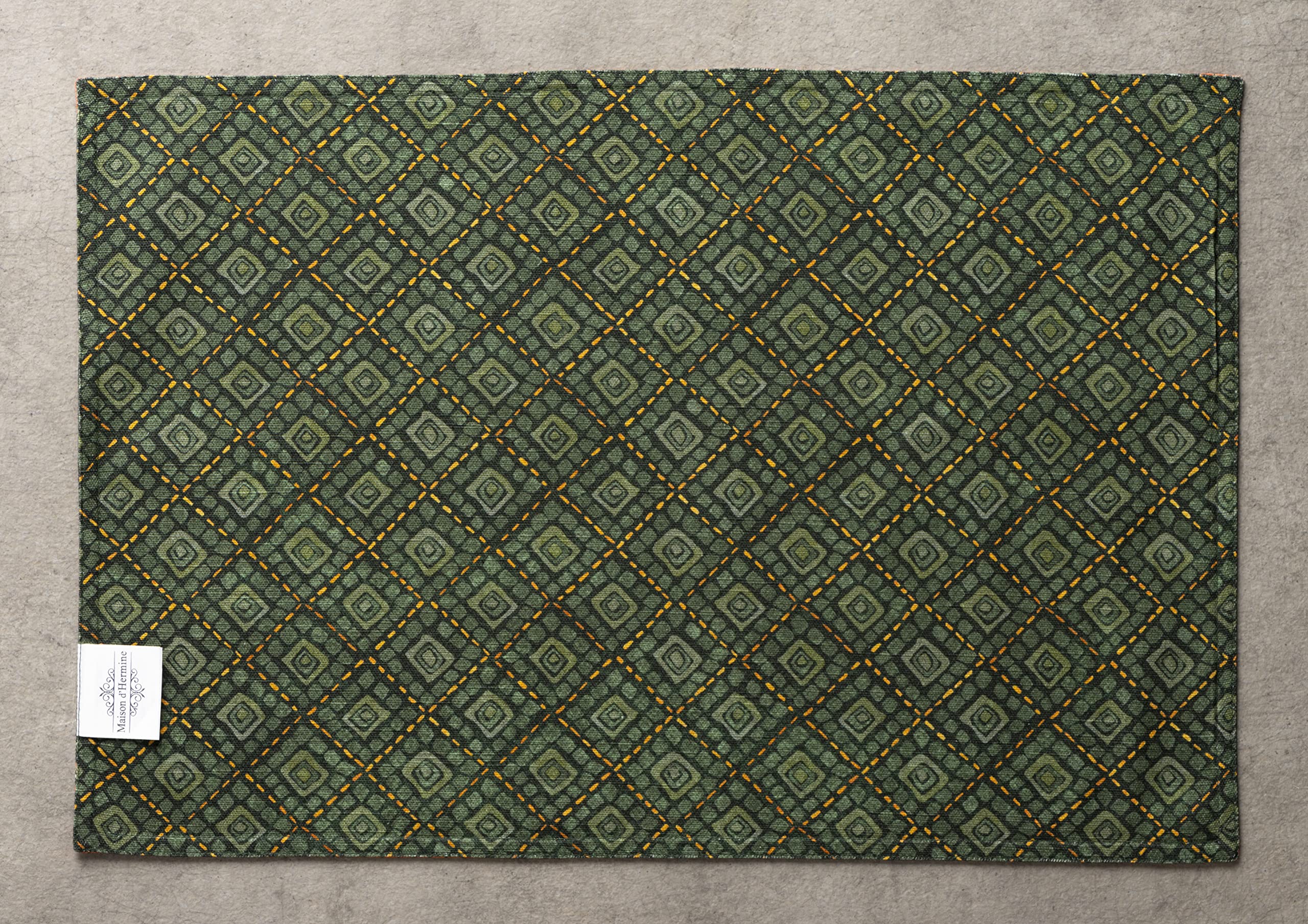 Maison D' Hermine Placemat 100% Cotton Decorative Washable Table Placemats, Dining, Home, Wedding, Banquet, Buffet, Pumpkin Gard
