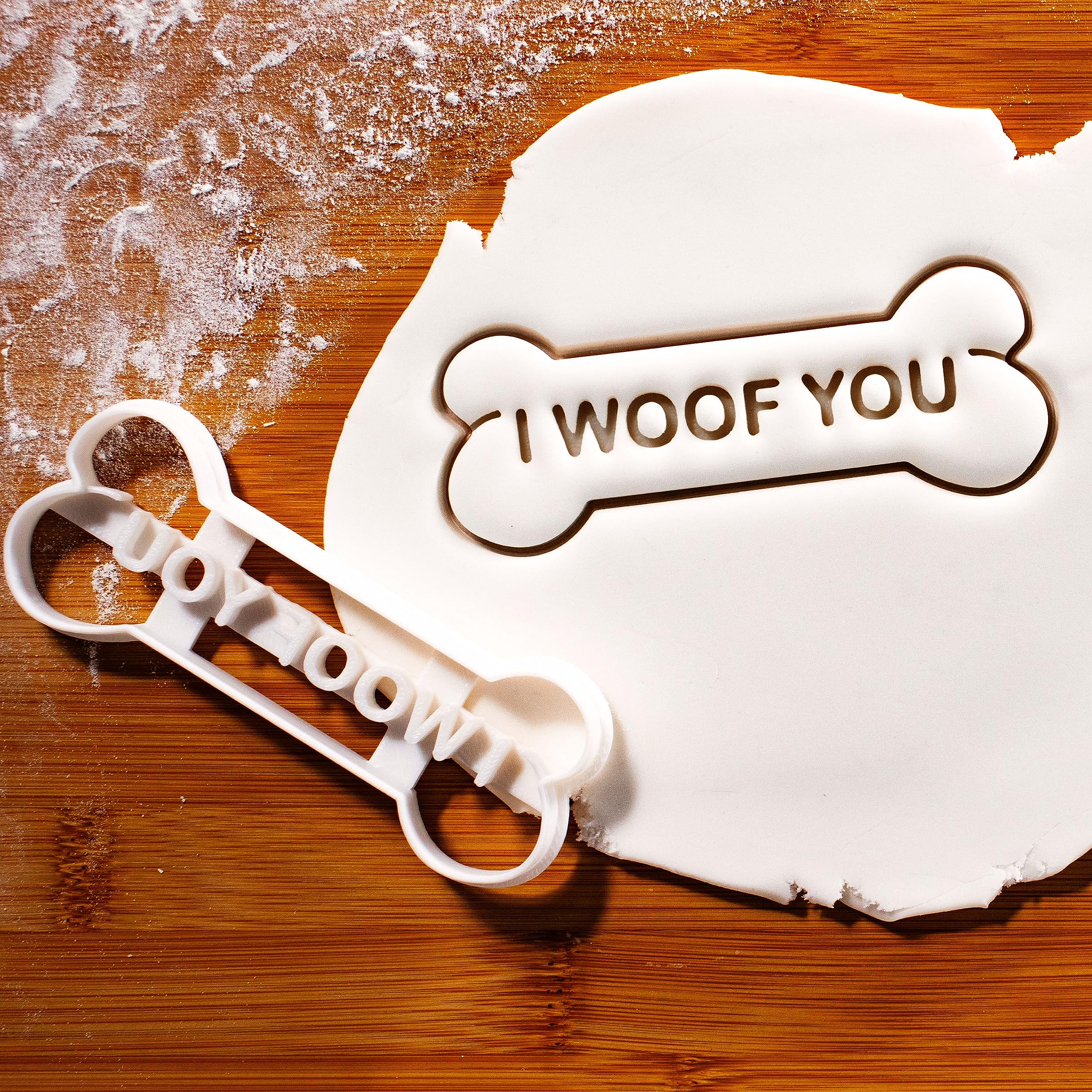 Bakerlogy I Woof You Dog Bone Cookie Cutter - Detailed Biscuit Cutter Design For Baking And Crafts, Ideal On Fondant, Dough, Cla