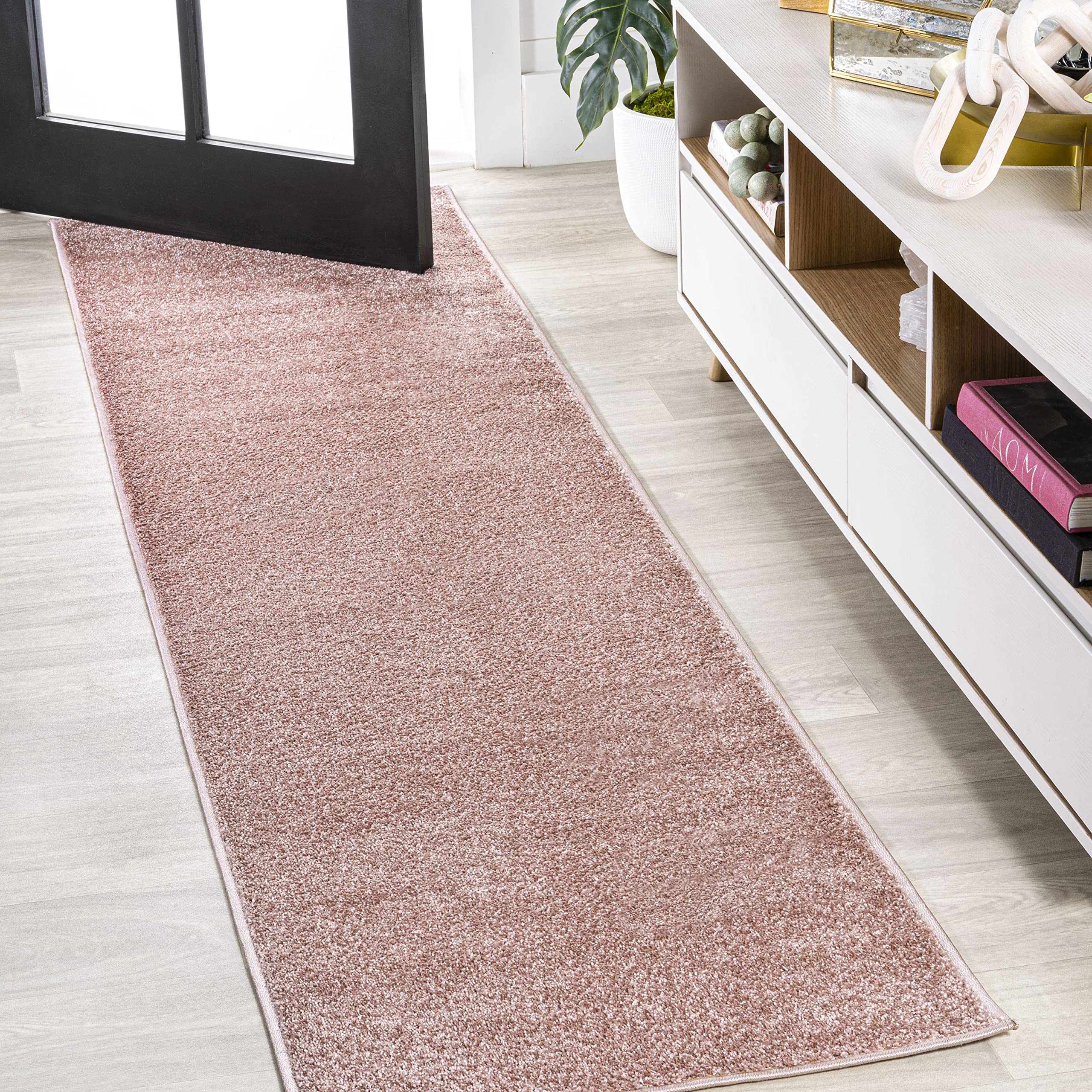 JONATHAN Y SEU100P-216 Haze Solid Low-Pile Indoor Runner Rug, Coastal, Bohemian, Minimalist, Classic, Casual for Bedroom,Kitchen