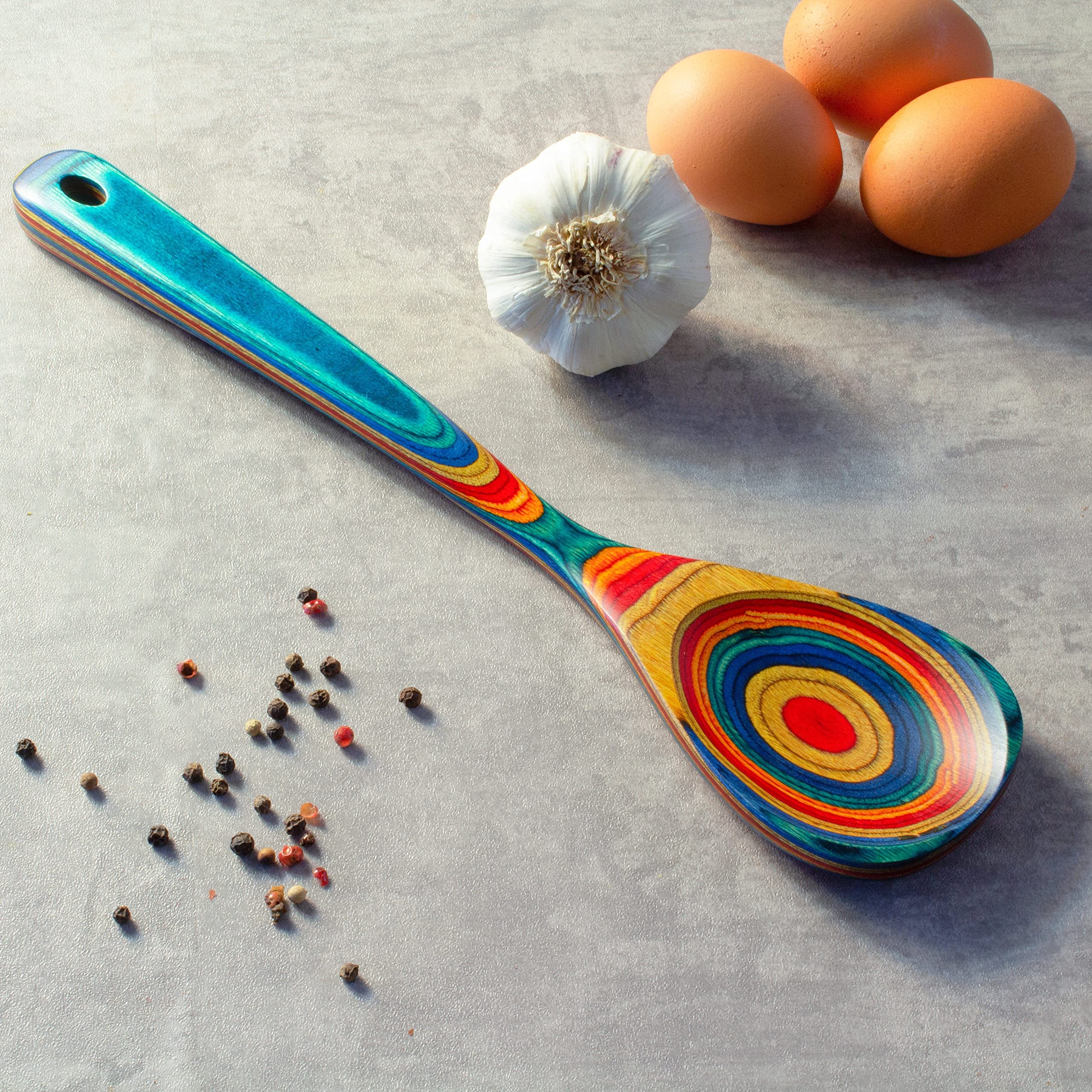 Baltique Montego Bay Collection 12-1/2'' Wooden Cooking Spoon, Safe For Nonstick