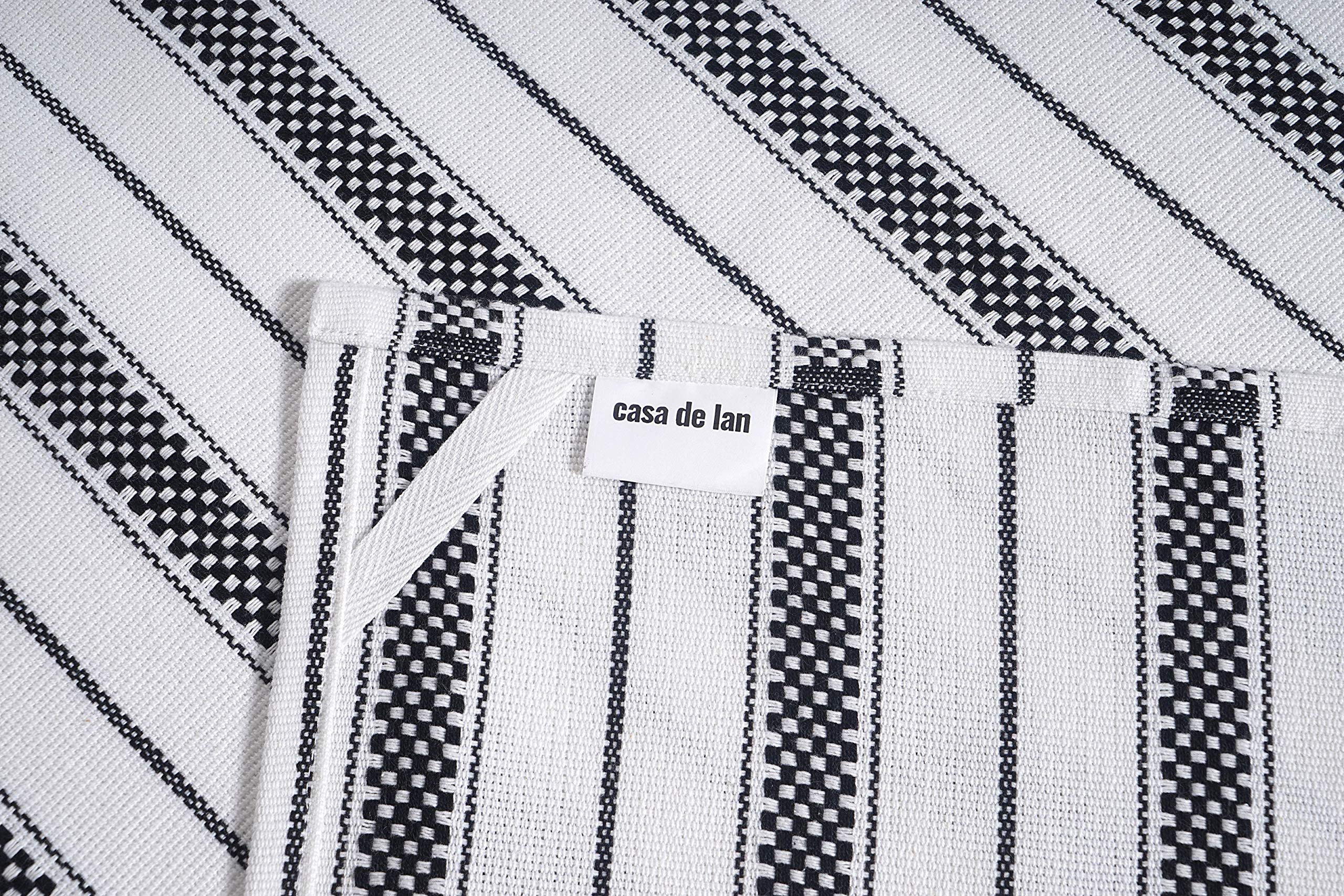 Casa De Lan Kitchen Towels Set - Pack Of 6 (20 X 30) Extra Large Premium Cotton Dish Towels For Kitchen - Chain Stripe Towels -