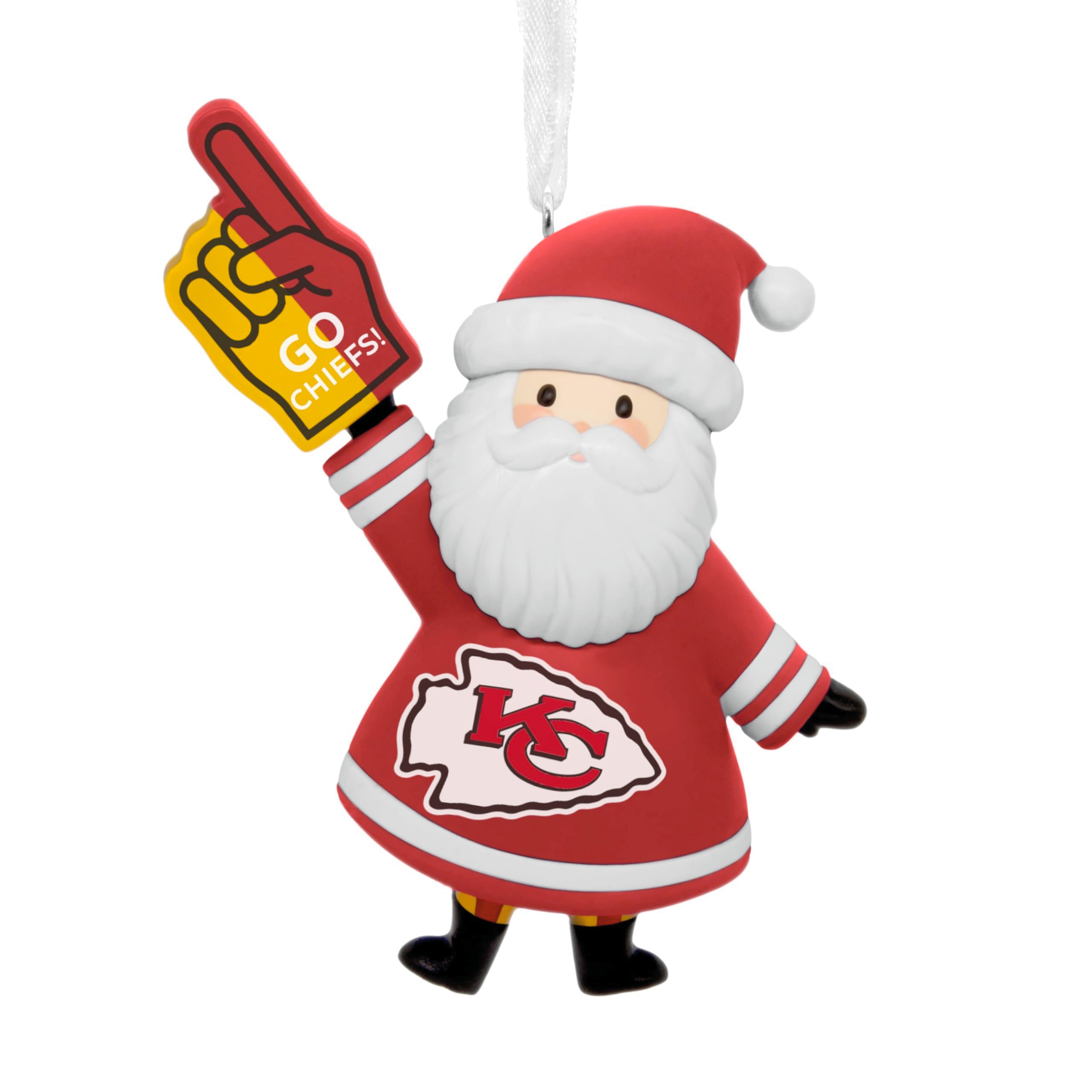 Hallmark NFL Kansas City Chiefs Santa Fan Christmas Ornament, Gifts for Sports Fans