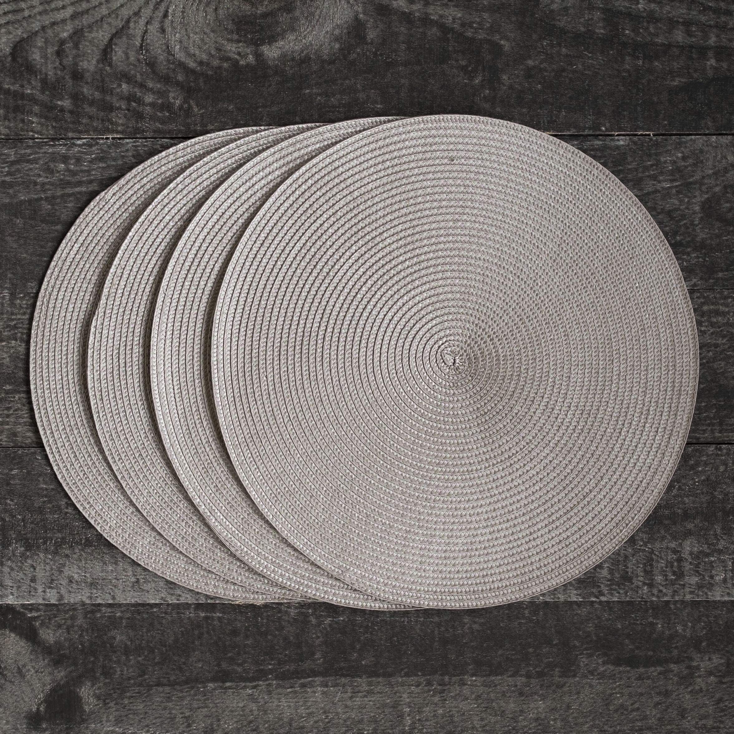 Now Designs Disko Round Placemats  Cobblestone  Set of 4