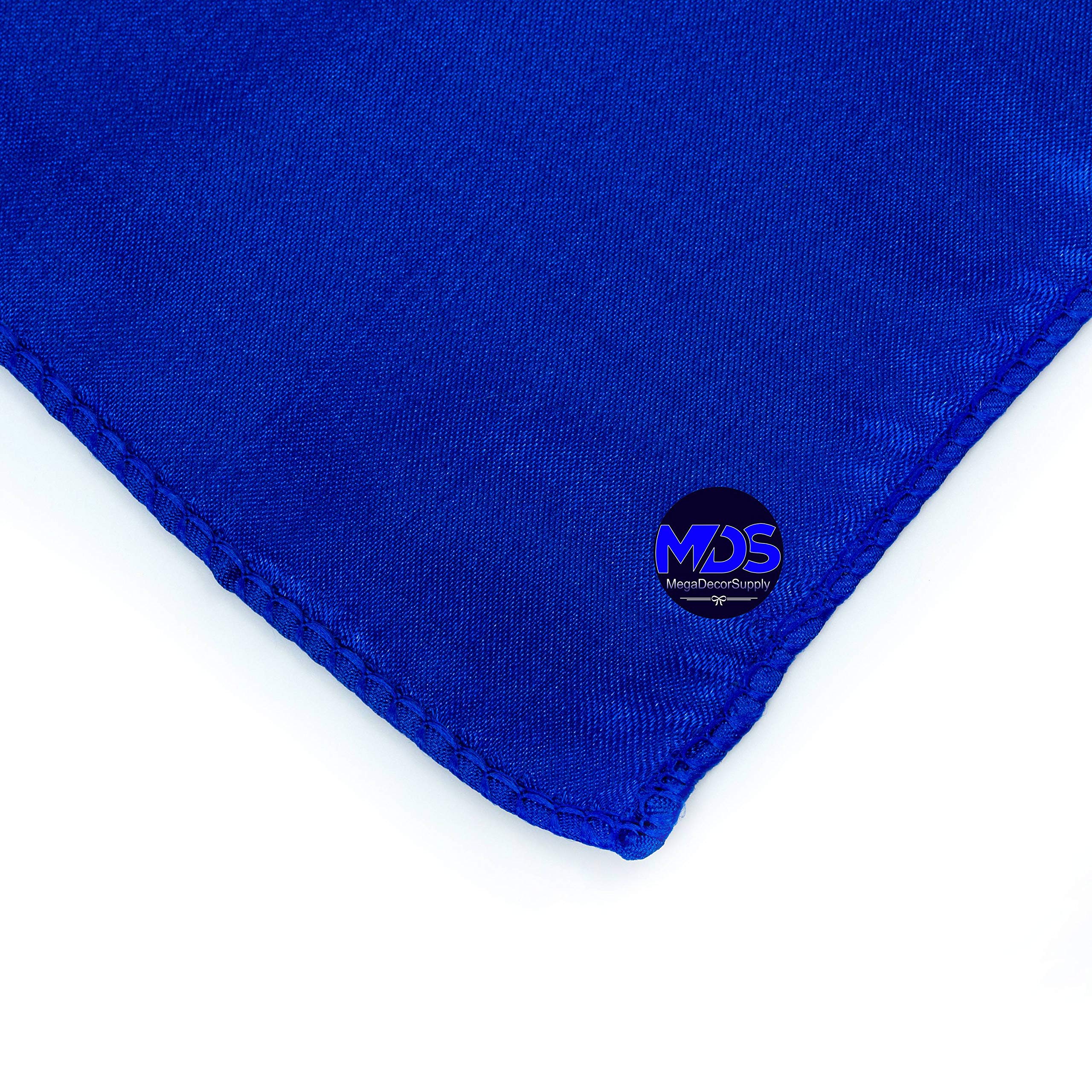 Mds Pack Of 25 Wedding Satin 12''X 12'' Square Dinner Napkin Or Handkerchief For Wedding Banquet Decoration - Royal Blue
