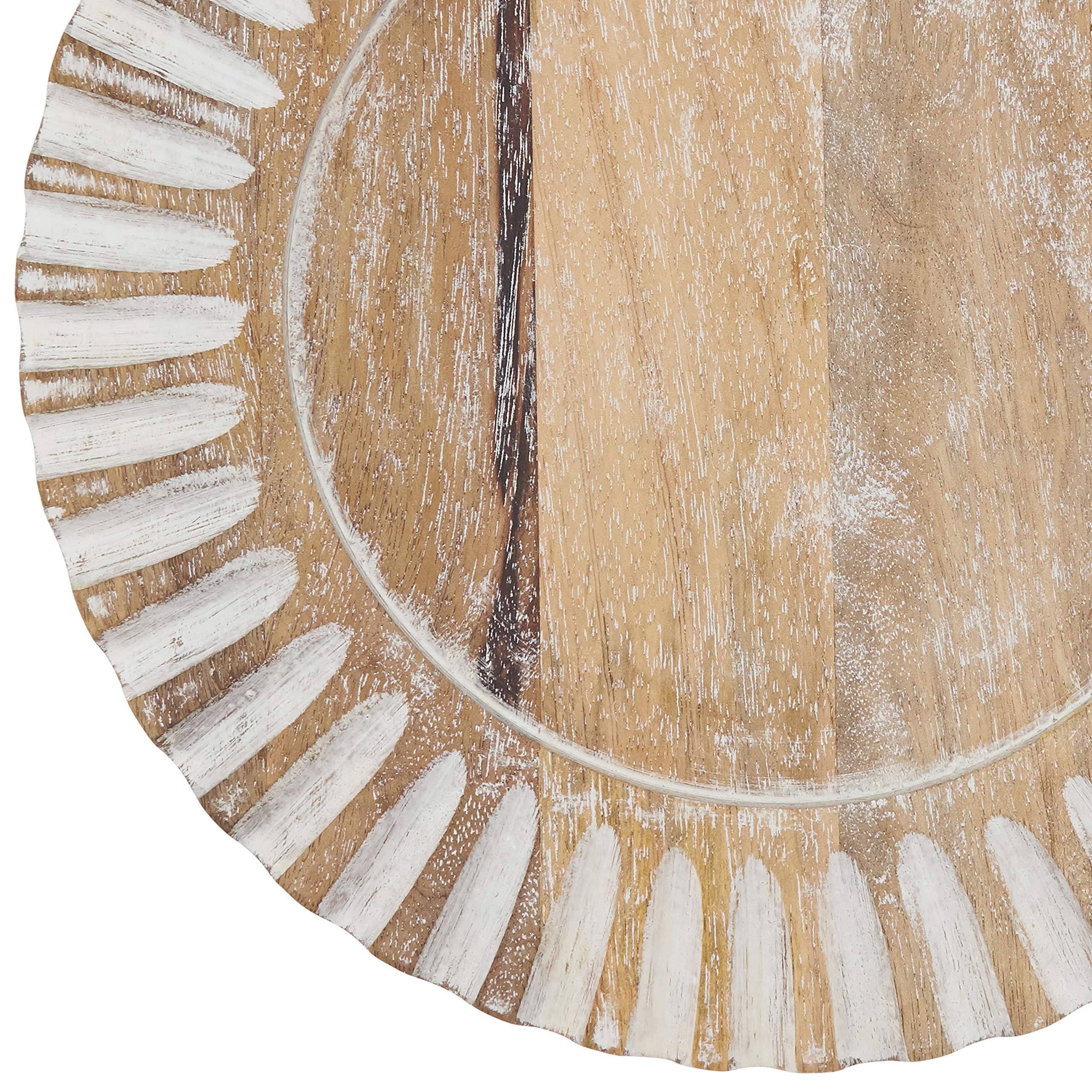 Fluted Wood Charger Plates (Set Of 4)