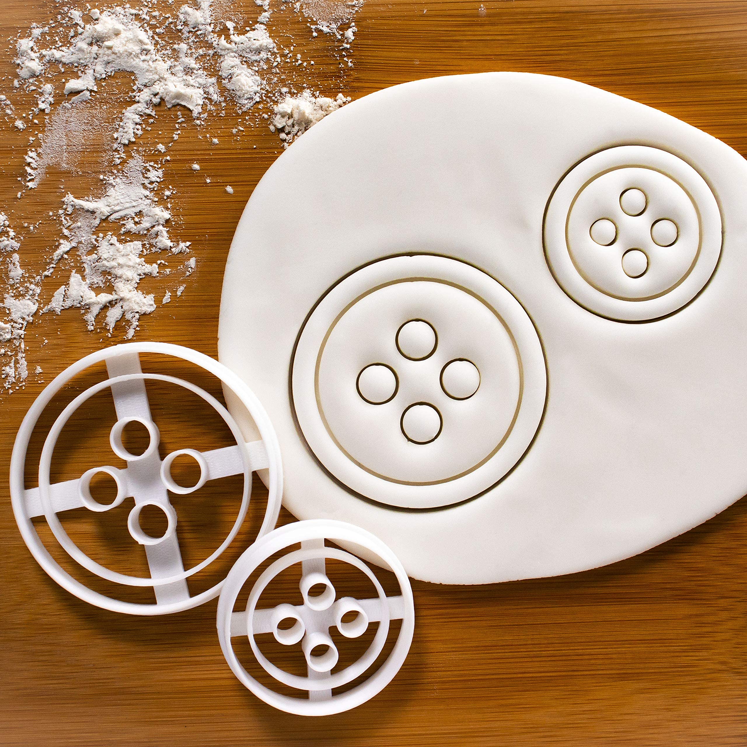 Set Of 2 Button Cookie Cutters, 2 Pieces - Bakerlogy
