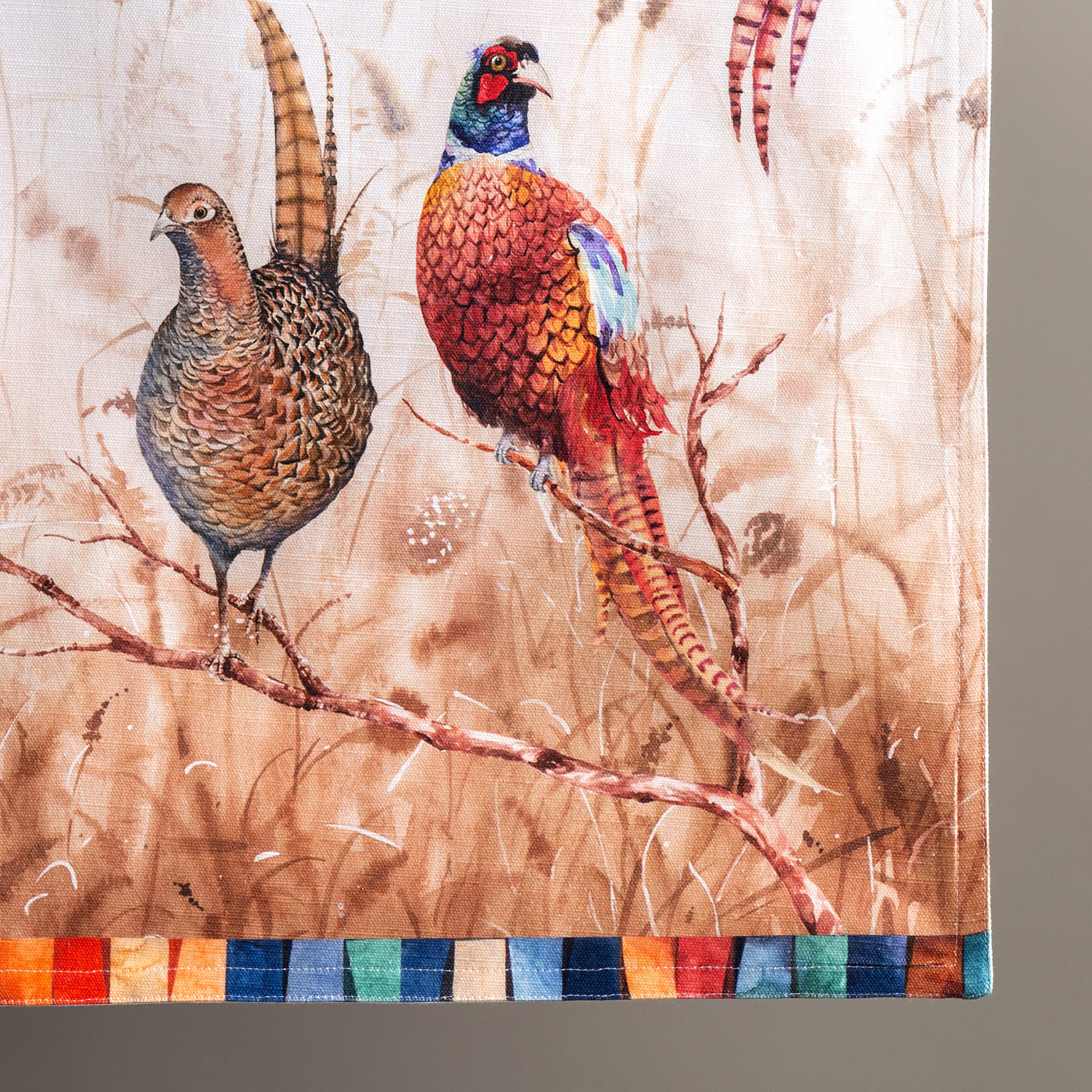 Maison D' Hermine Tablerunners 100% Cotton Decorative Tablerunner Table Cover, Holiday, Dinner & Dining, Faisan D'Automne (Doubl
