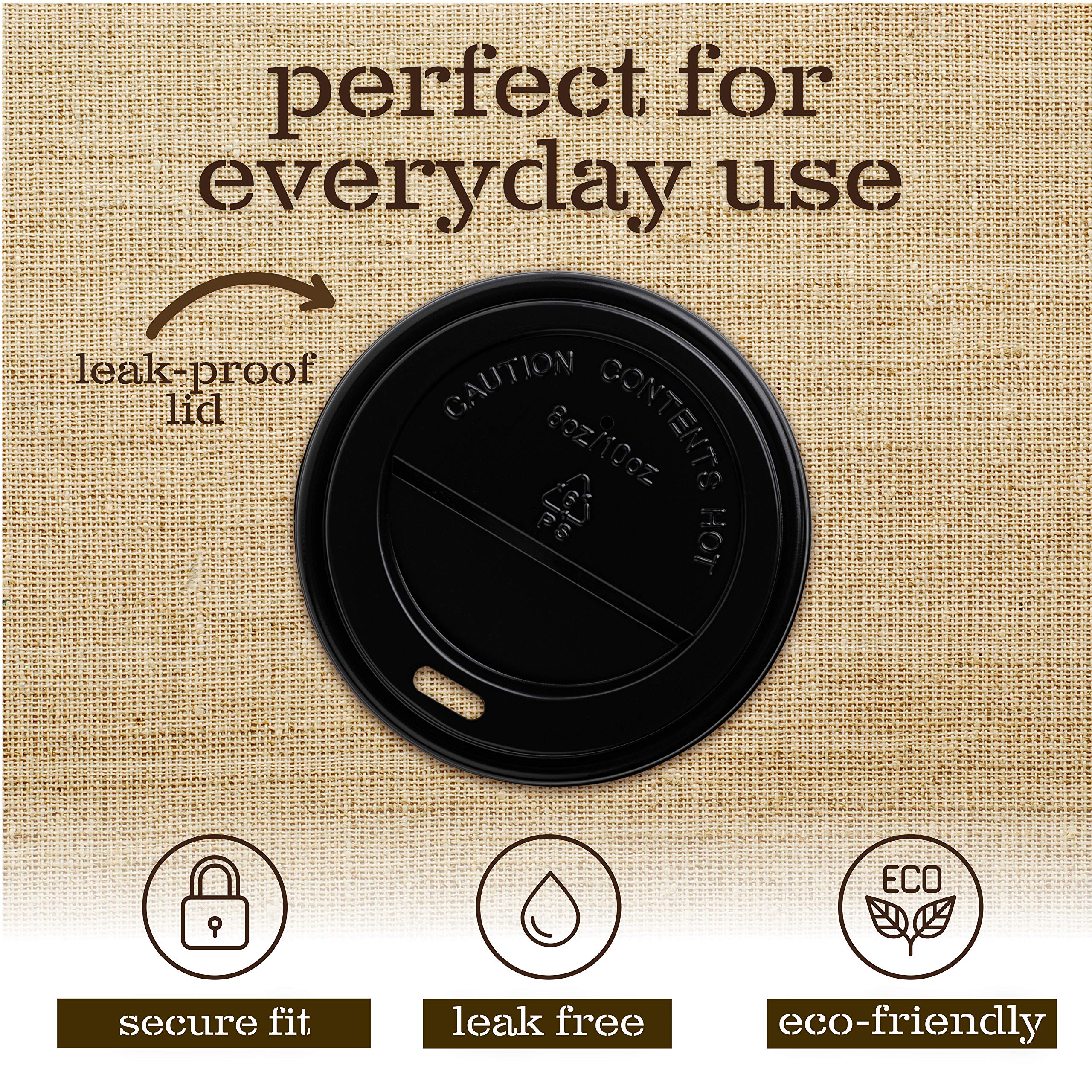 Elegant Disposables [100 Pack Lids] Lids For 12,16,20 Ounce Paper Hot Cups - Coffee Cup For Espresso, Cold, Or Hot Drinks, Tea,