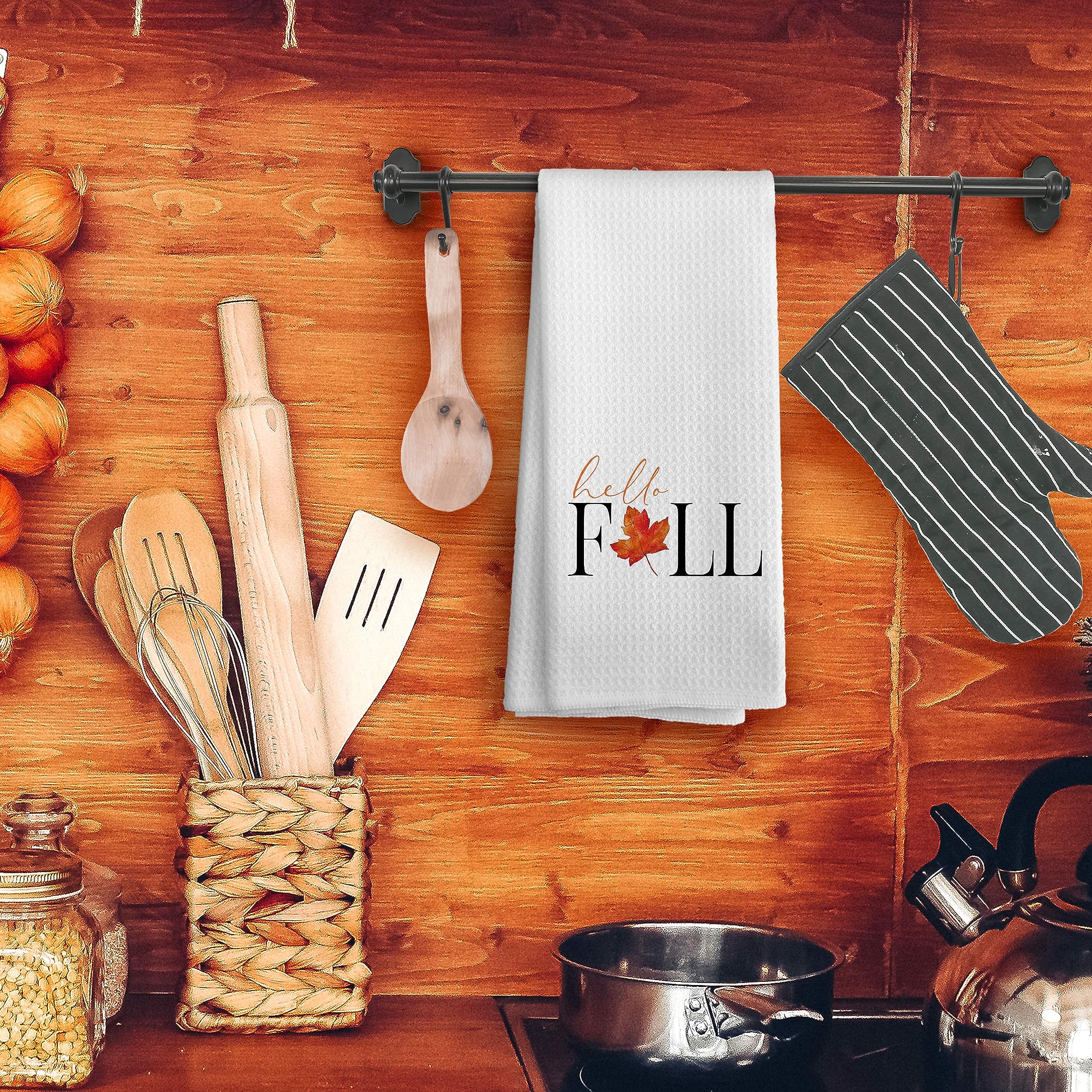 Voatok Fall Kitchen Towels, Autumn Fall Hand Towels Maple Leaves Thanksgiving Decorations, Fall Dish Towels Dish Cloths For Kitc