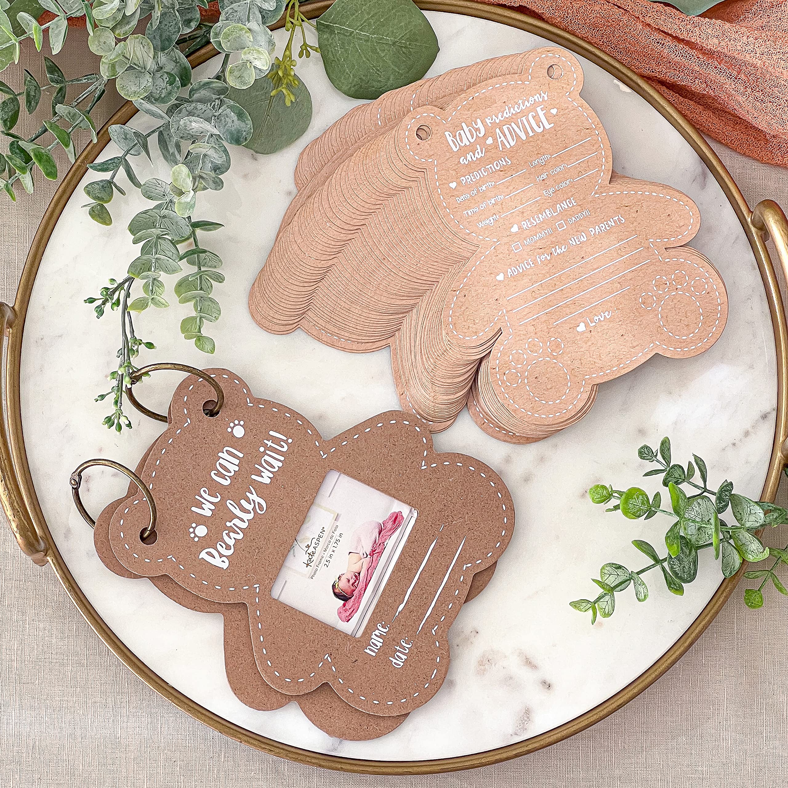 Teddy Bear Baby Shower Prediction Card Book Keepsake, By Kate Aspen Advice Cards, Best Wishes, We Can Bearly Wait Baby Shower De