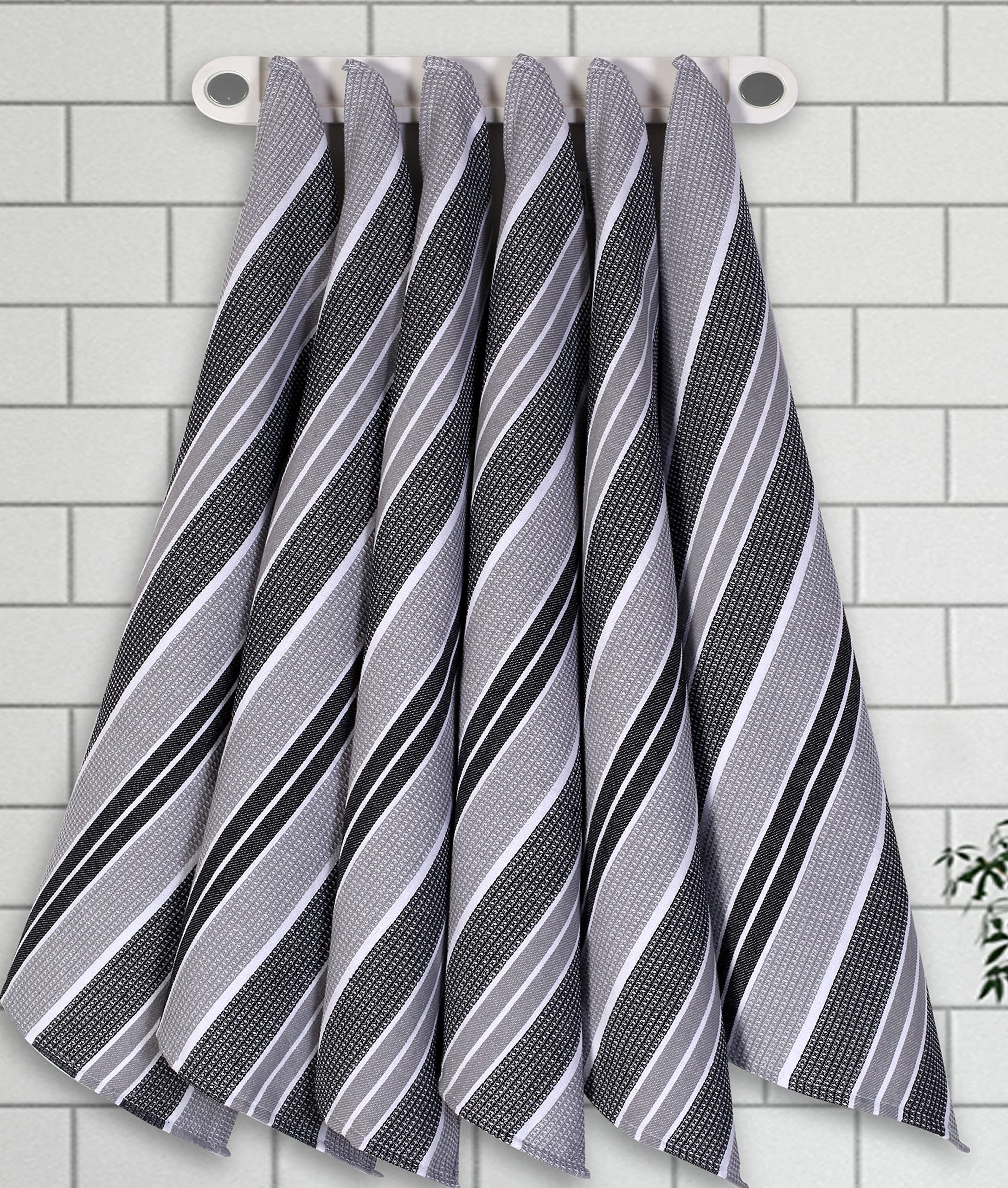 Honeycomb Stripe Kitchen Towel 18X28Inch Blackmercury,100% Cotton, Quick Dry, Tea Towels, Bar Towels, Highly Absorbent,Cleaning