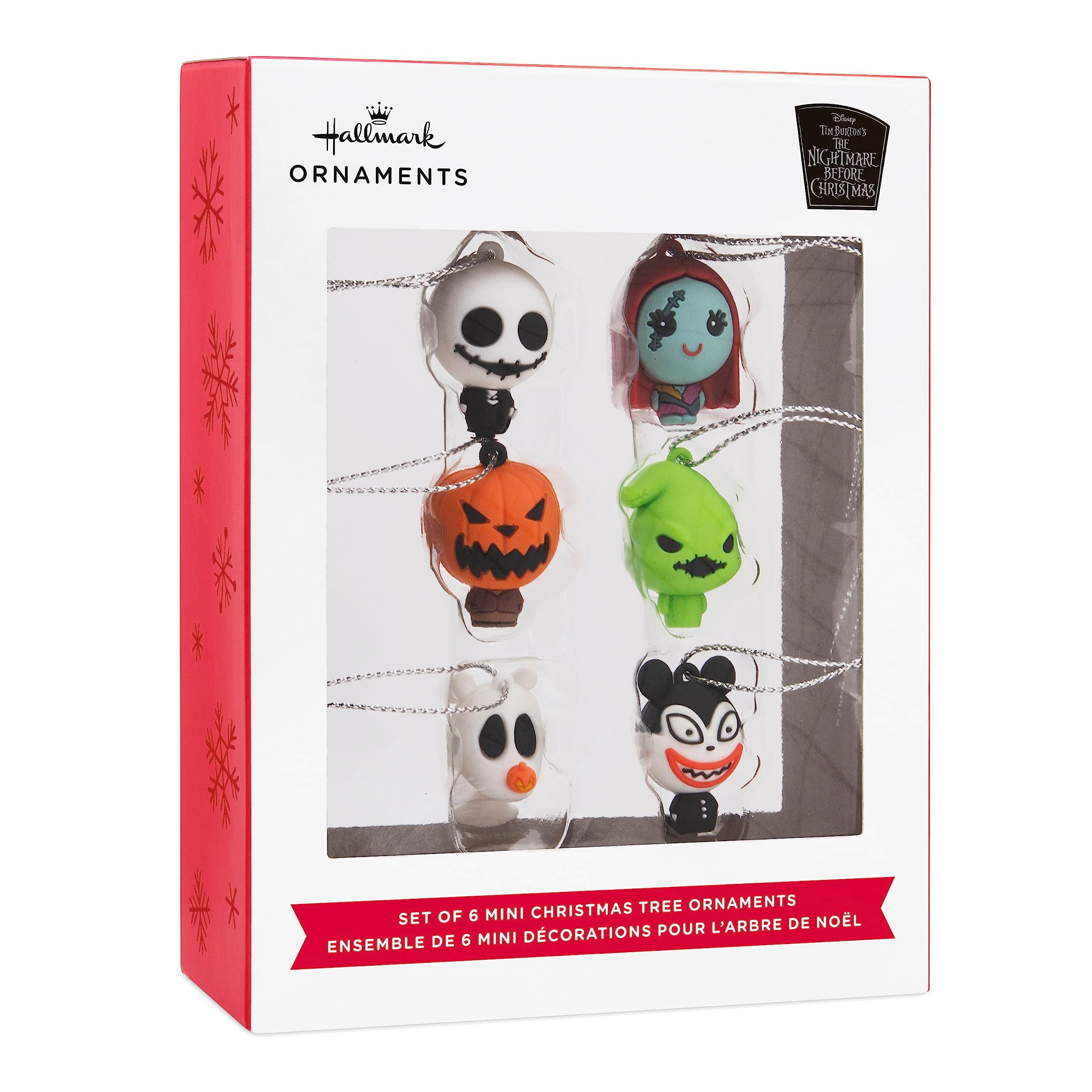 Hallmark Disney Tim Burton s The Nightmare Before Christmas Mini Christmas Ornaments, Shatterproof, Set of 6