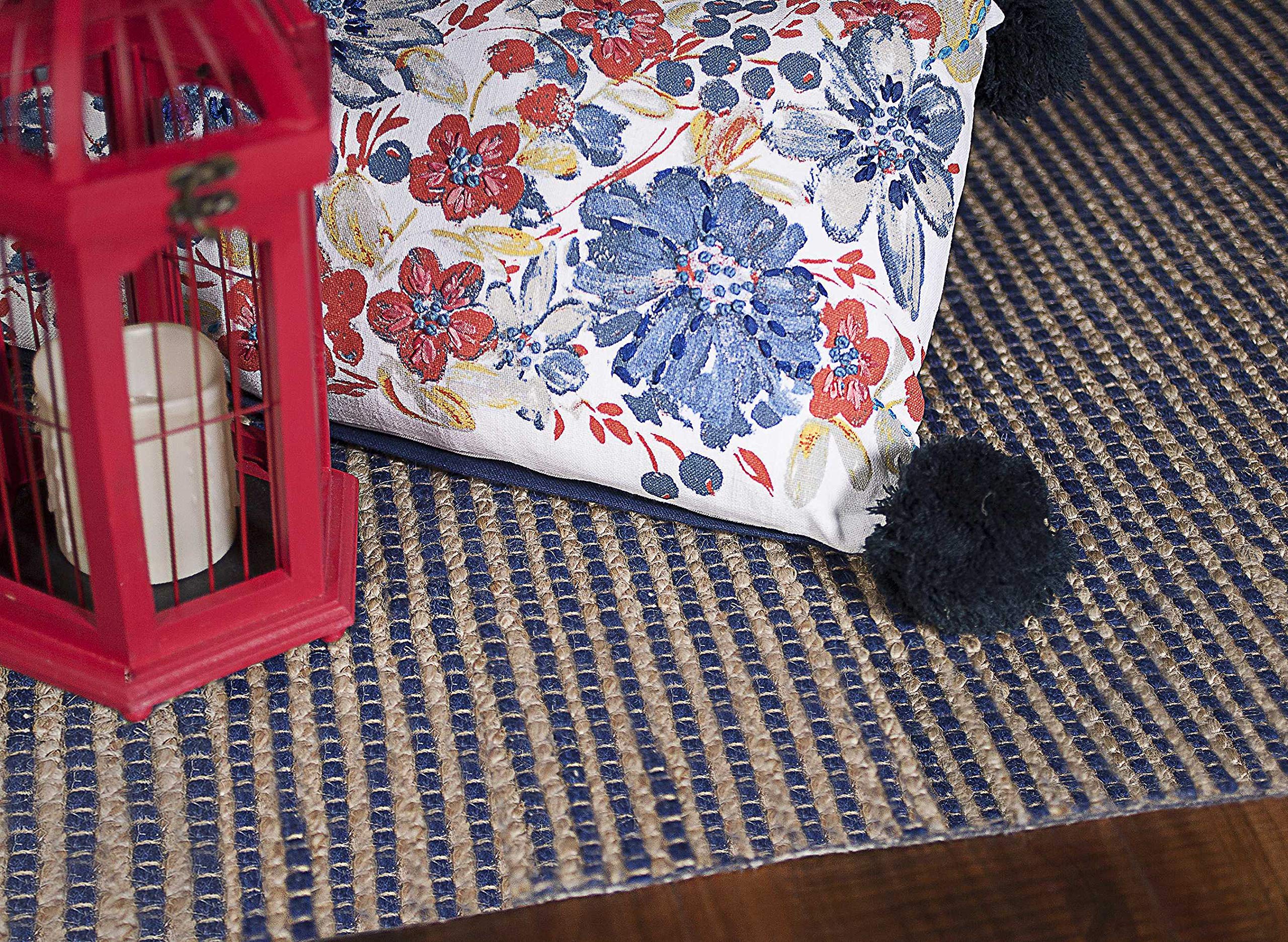 HomeRoots Decor 60 X 84 X 0.5 Blue Wool/Jute Rug