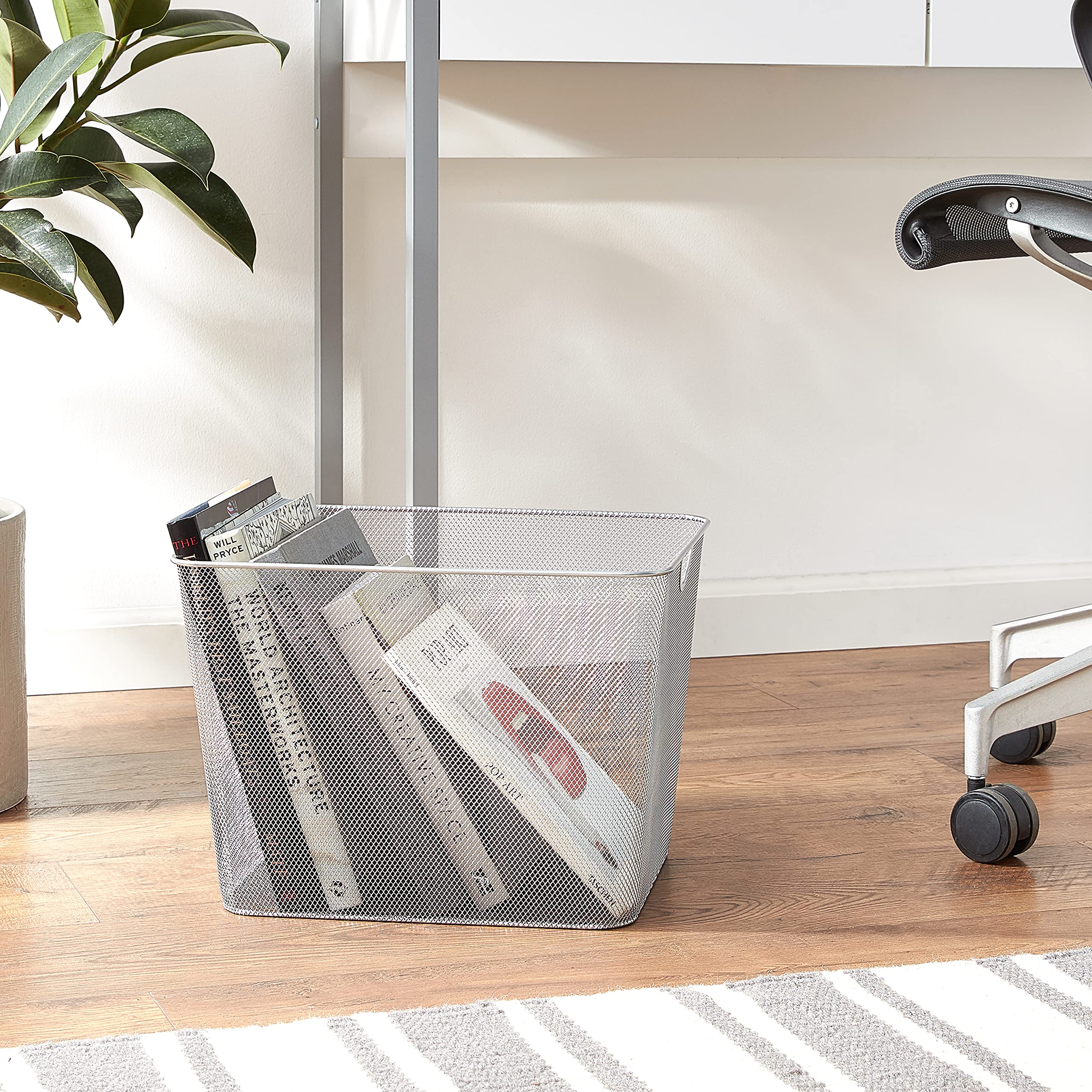Ybm Home Mesh Wire Storage Basket For Shelves, Pantry Organization, And Kitchen - Multipurpose Steel Wire Basket Holder Bin For
