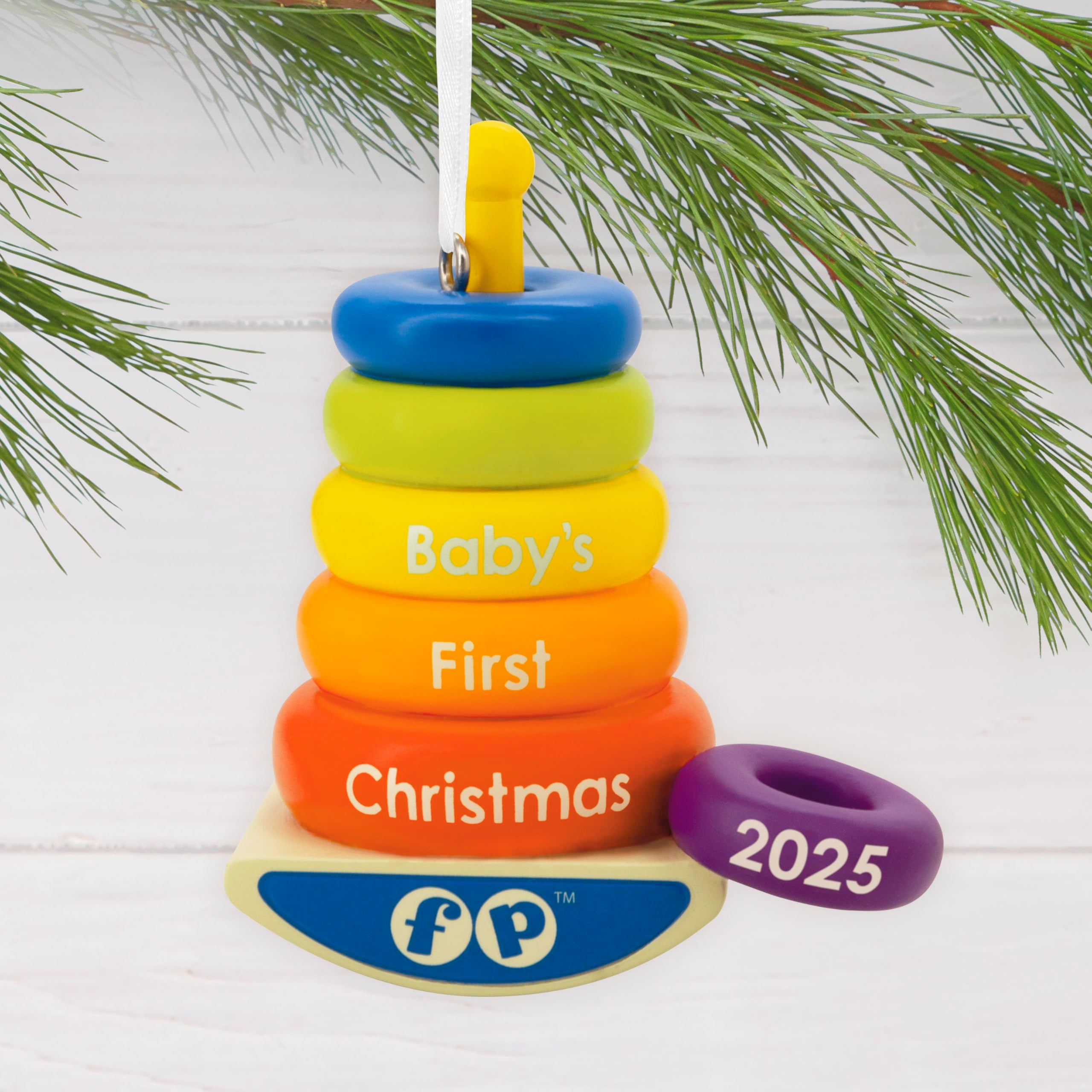Hallmark Fisher-Price Rock-A-Stack Baby s 1st Christmas 2025 Christmas Ornament
