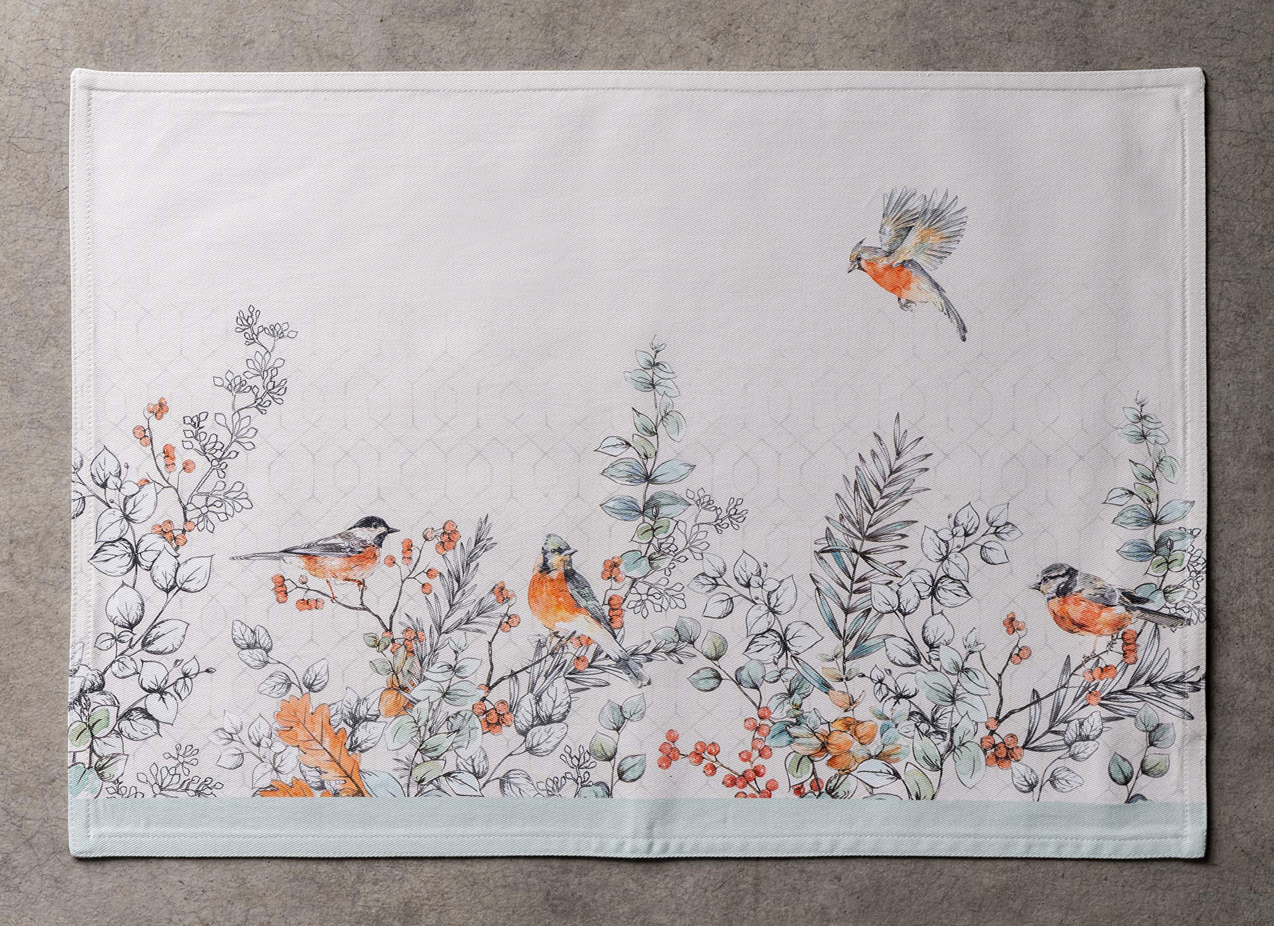 Maison D' Hermine Placemats 100% Cotton Set Of 4 Decorative Washable Table Cloth Placemat, Dining, Holidays, Buffet Party & Wedd