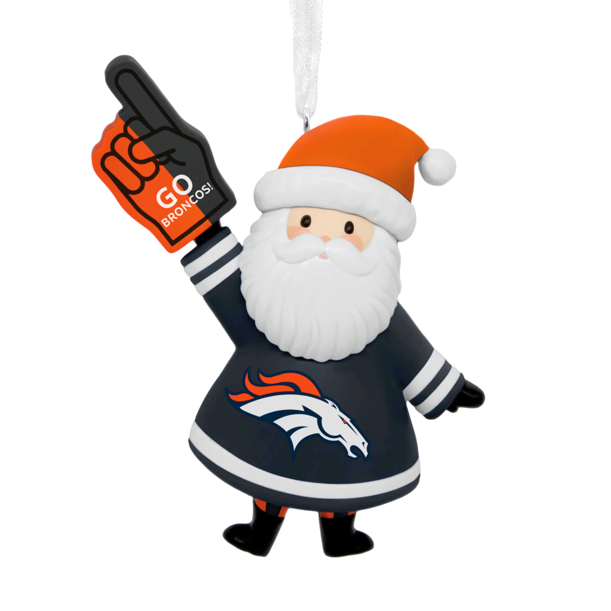 Hallmark NFL Denver Broncos Santa Fan Christmas Ornament, Gifts for Sports Fans