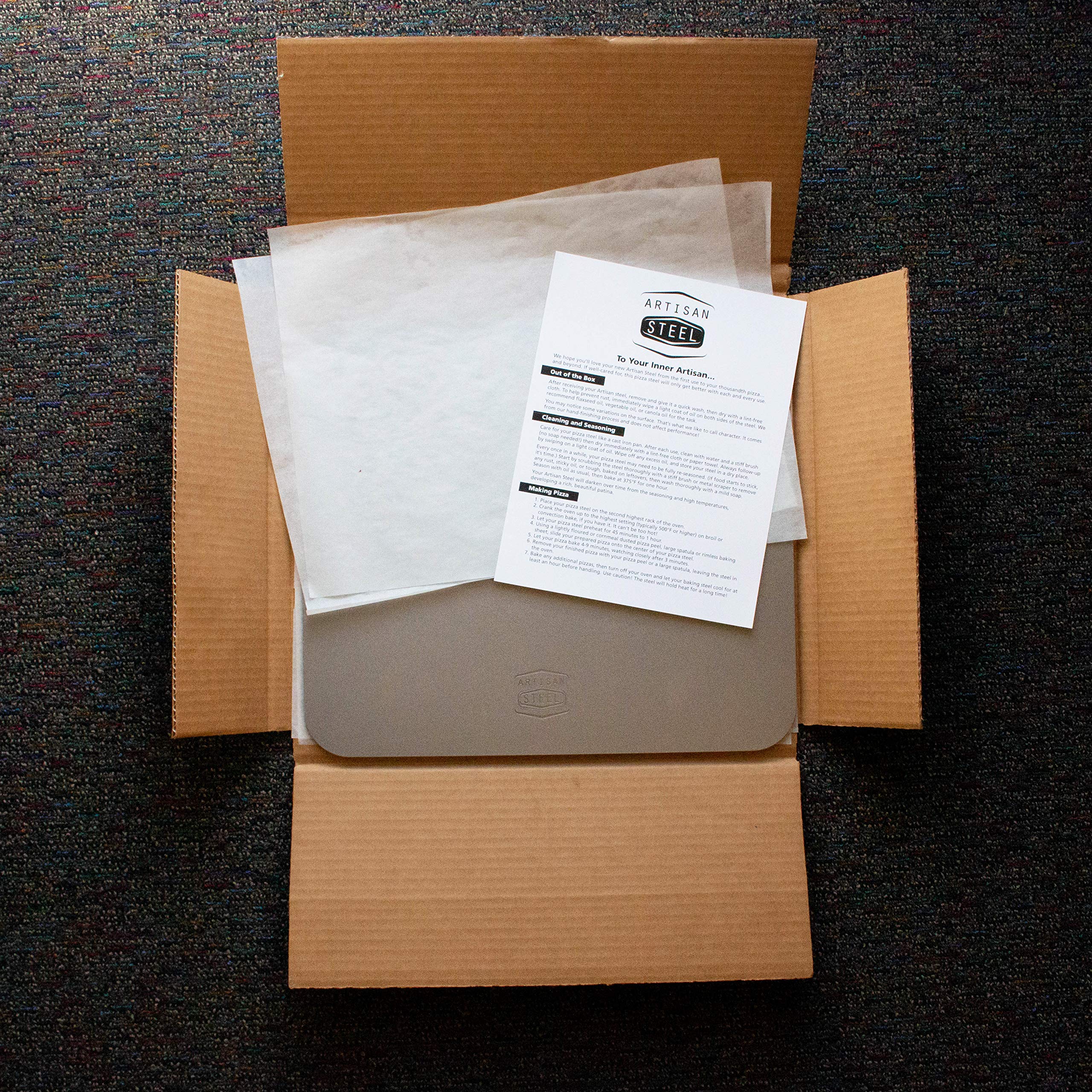 Artisan Steel - High Performance Pizza Steel Made In The Usa - 16'' X 14.25'' (.25'' Thick)