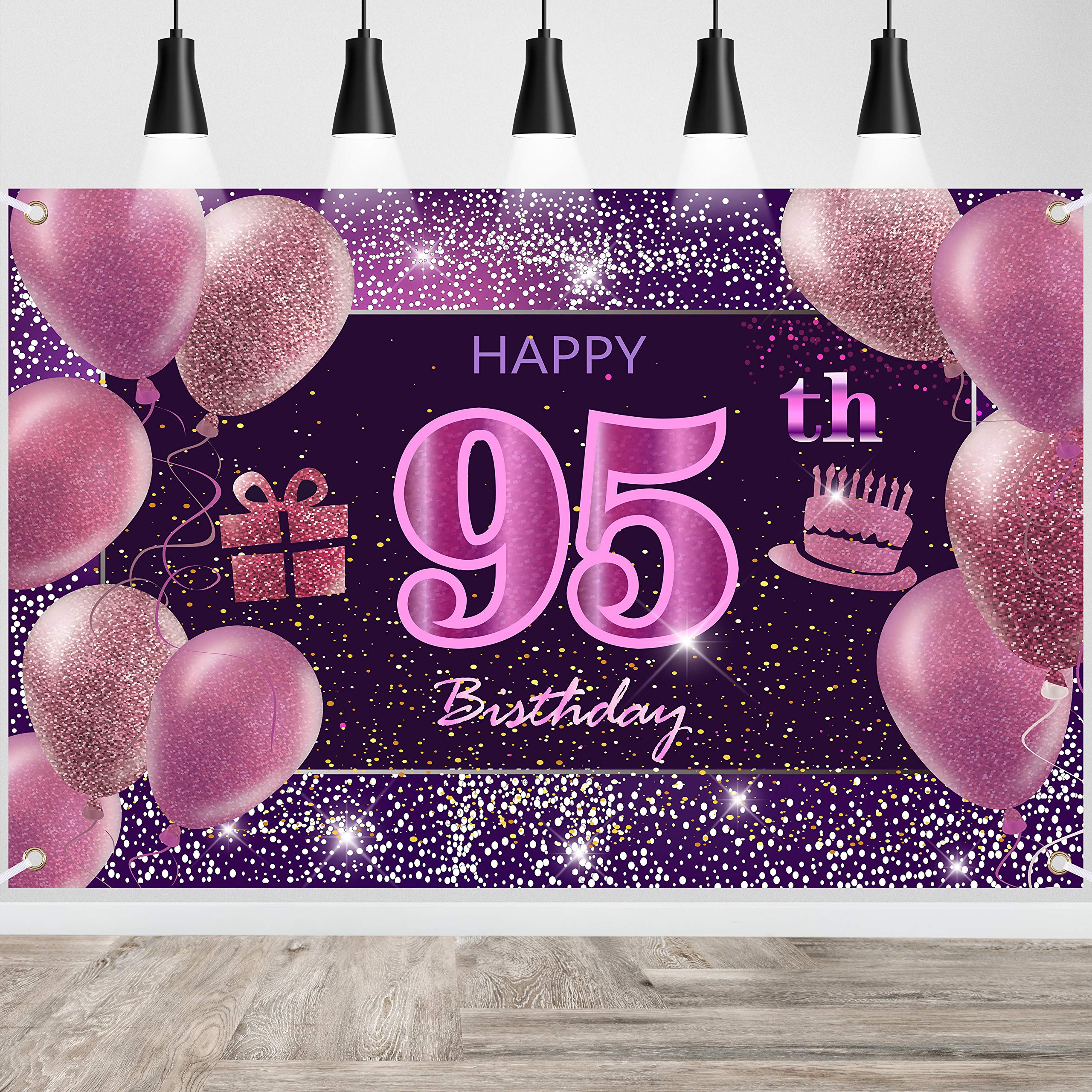 95Th Birthday Decorations For Girls Imisi Happy Birthday Banner Pink Decorations For A Party Birthday Backdrop For Women