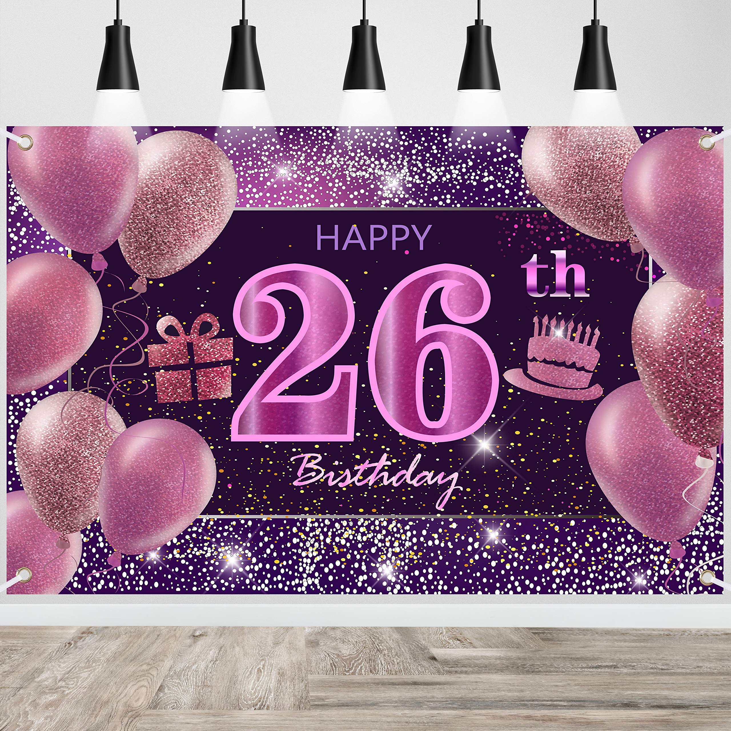 26Th Birthday Decorations For Girls Imisi Happy Birthday Banner Pink Decorations For A Party Birthday Backdrop For Women
