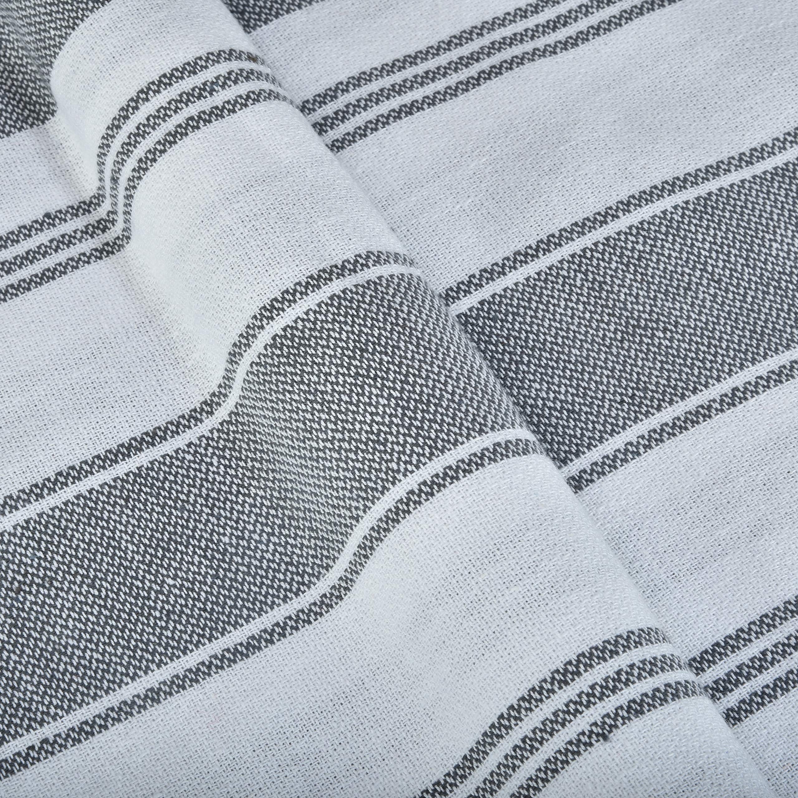 GLAMBURG Peshtemal Turkish Towel 100% Cotton Beach Towels Oversized 36x71 Set of 2  Cotton Beach Towels for Adults  Soft Durable Absorbent Extra Large Bath Sheet Hammam Towel - Charcoal Grey