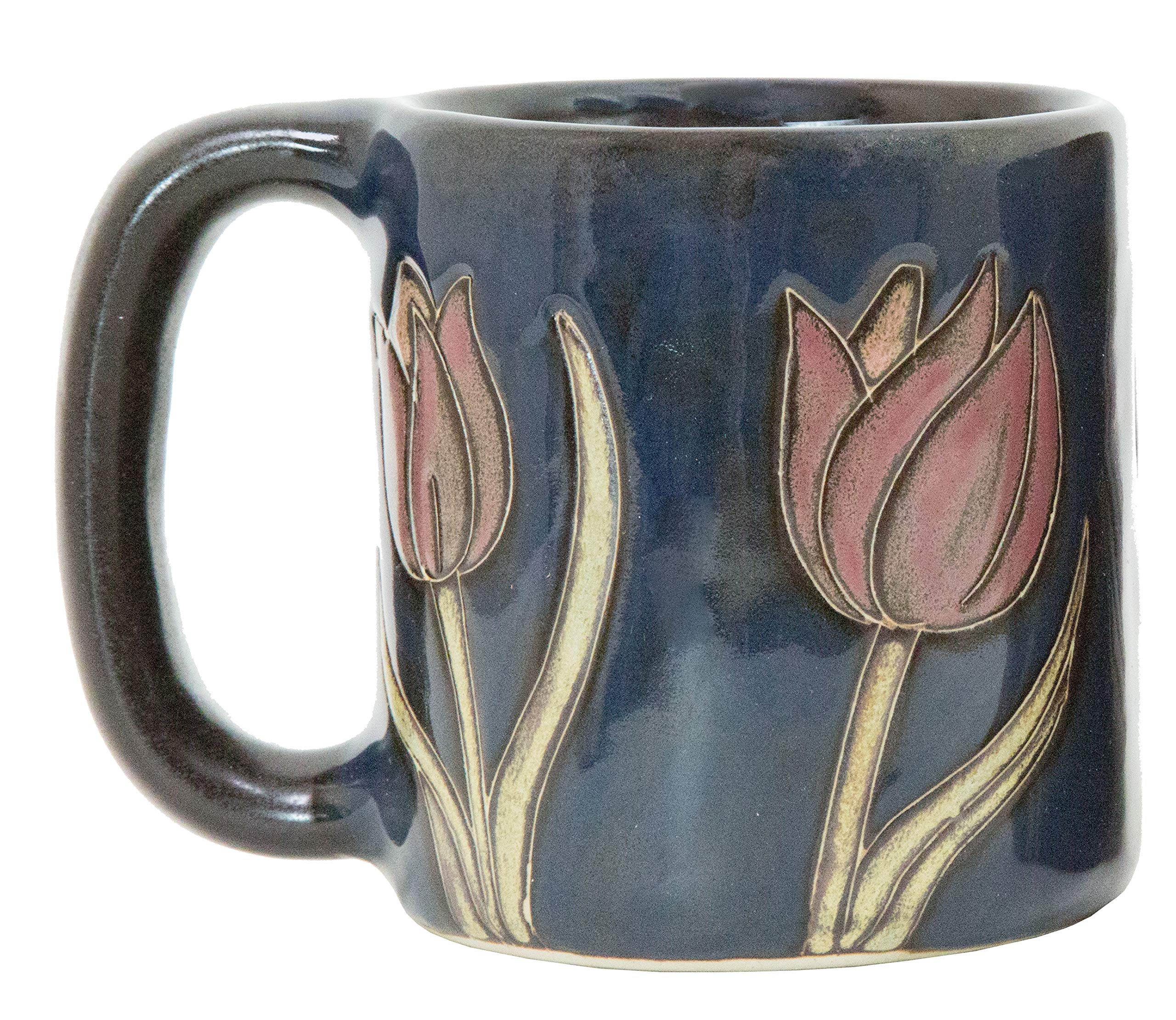 Mara Stoneware 16 oz. Tulip Flower Mug