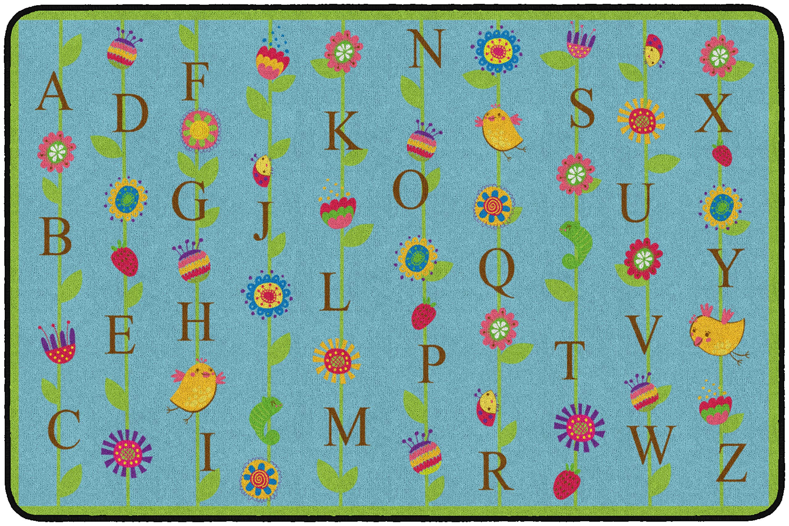 BLOOMING ALPHABET RUG 4X6 RECTANGLE