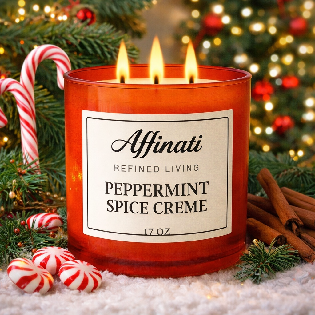 3-Wick Peppermint Spice Creme Candle