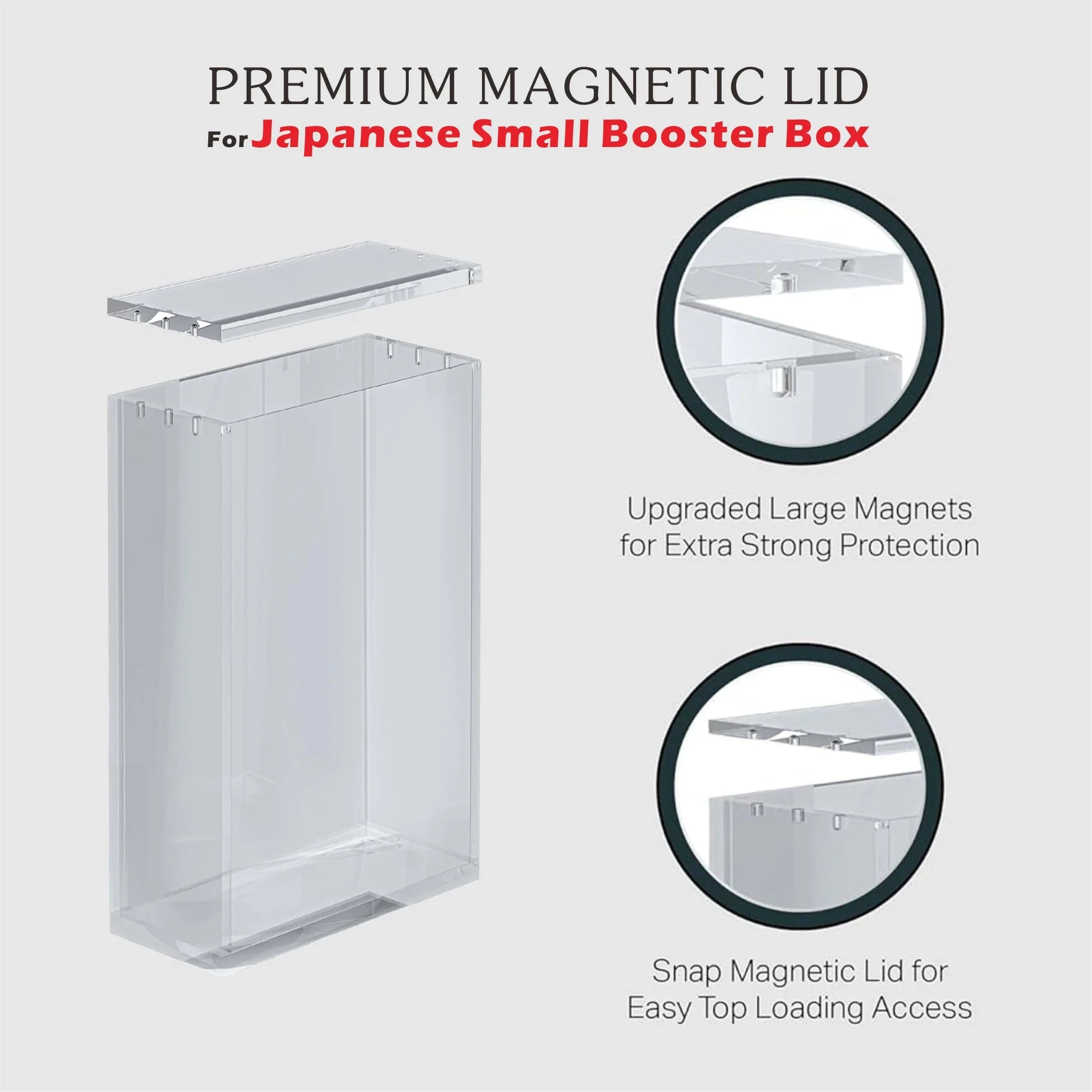 Acrylic Display Case For Japanese Small Booster Box 5MM Thick Clear Display Box for Collectibles(Internla: 7.6x4.5x14.1cm)