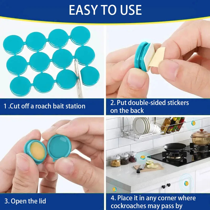 48 Pcs Roach Bait Killer Station Natural Insect Repellent Strong Cleaning Effect Long Lasting Easy to Use