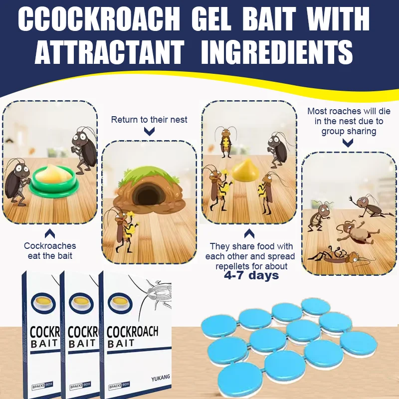 48 Pcs Roach Bait Killer Station Natural Insect Repellent Strong Cleaning Effect Long Lasting Easy to Use