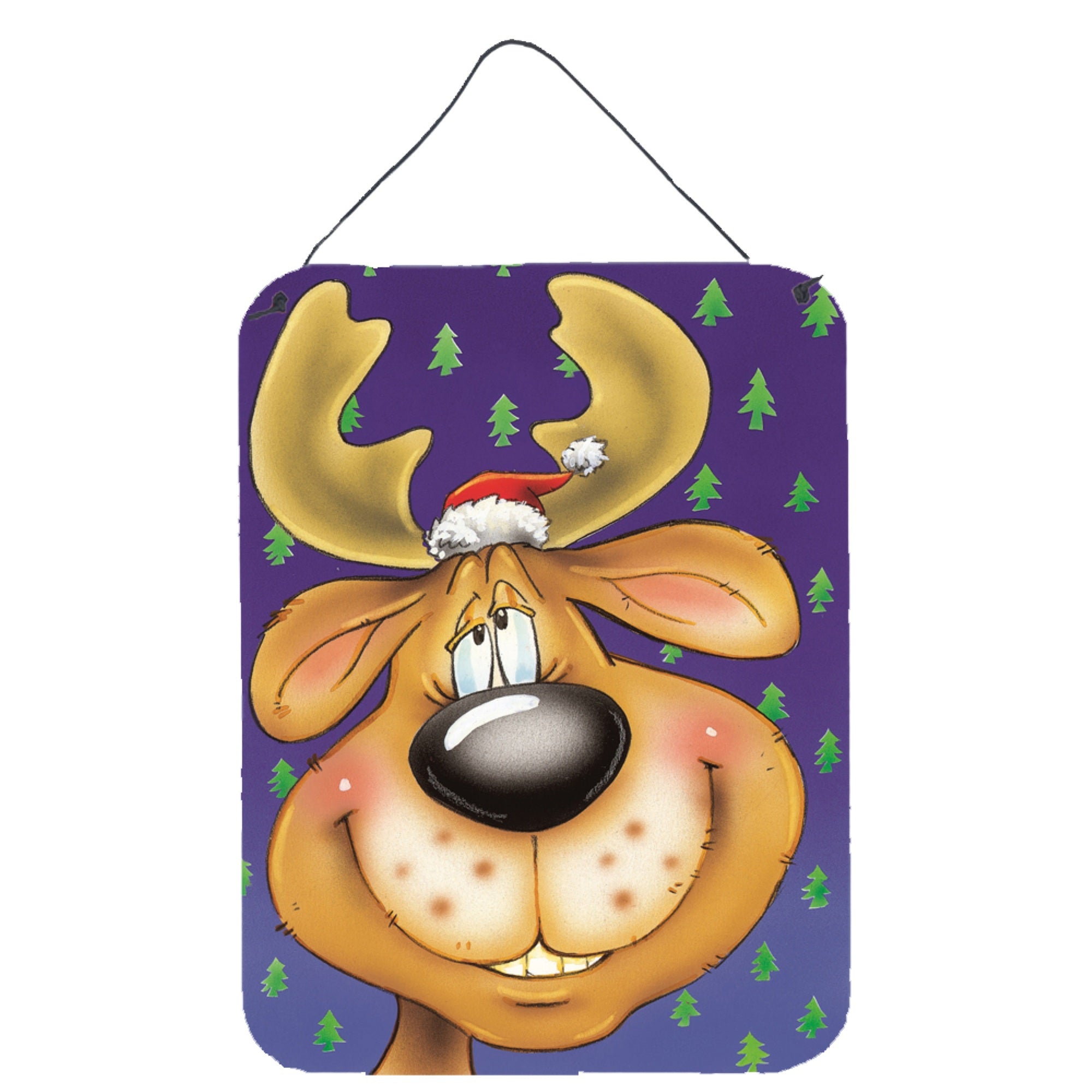 'Caroline'S Treasures Comic Reindeer Wall Or Door Hanging Prints Aah7198Ds1216, 16Hx12W, Multicolor''