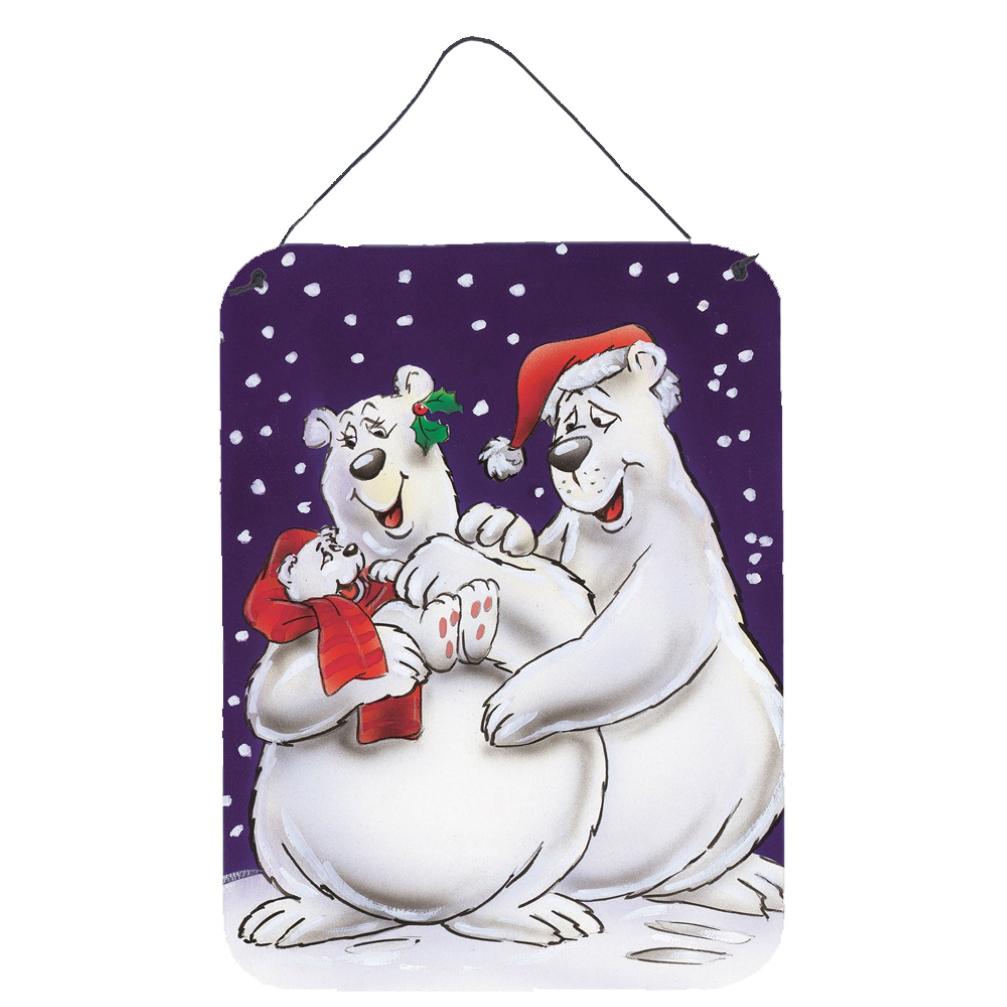 'Caroline'S Treasures Holiday Polar Bears Wall Or Door Hanging Prints Aah7269Ds1216, 16Hx12W, Multicolor''