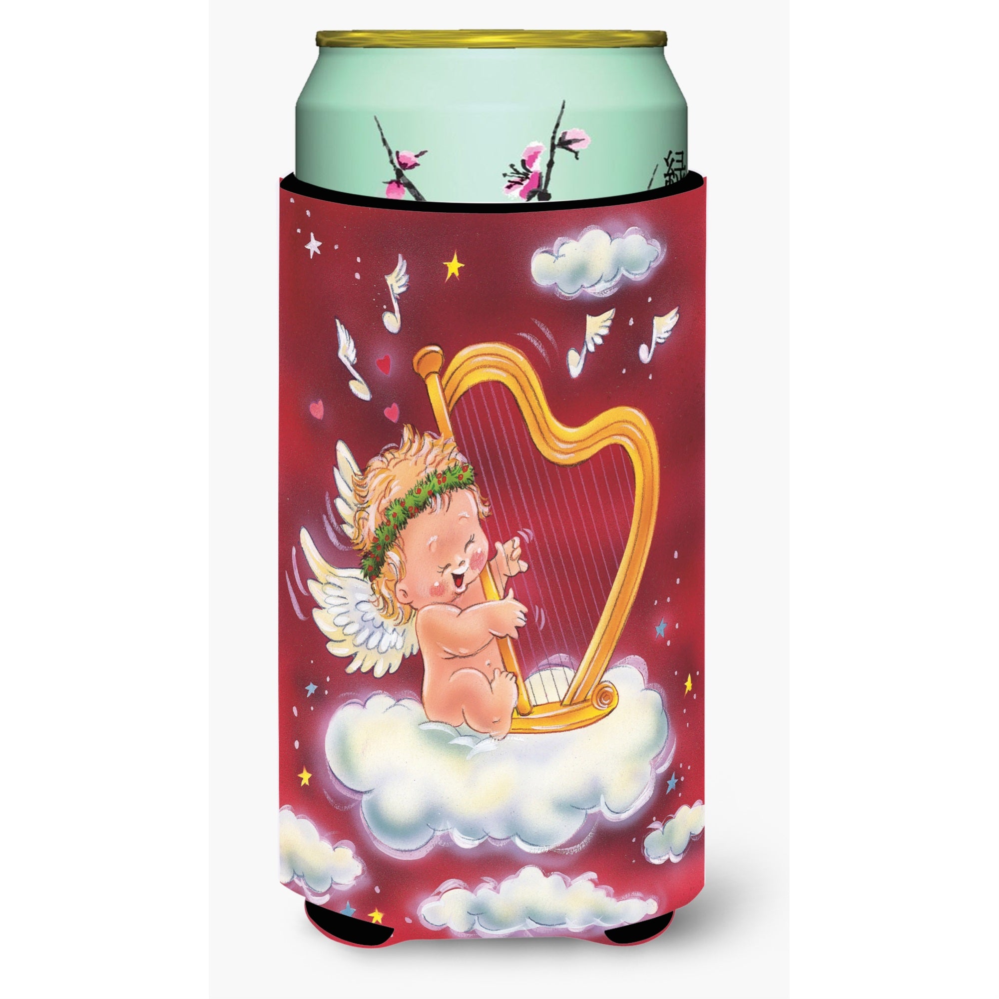 'Caroline'S Treasures Angels With Harp Valentine'S Tall Boy Koozie Hugger, Multicolor''