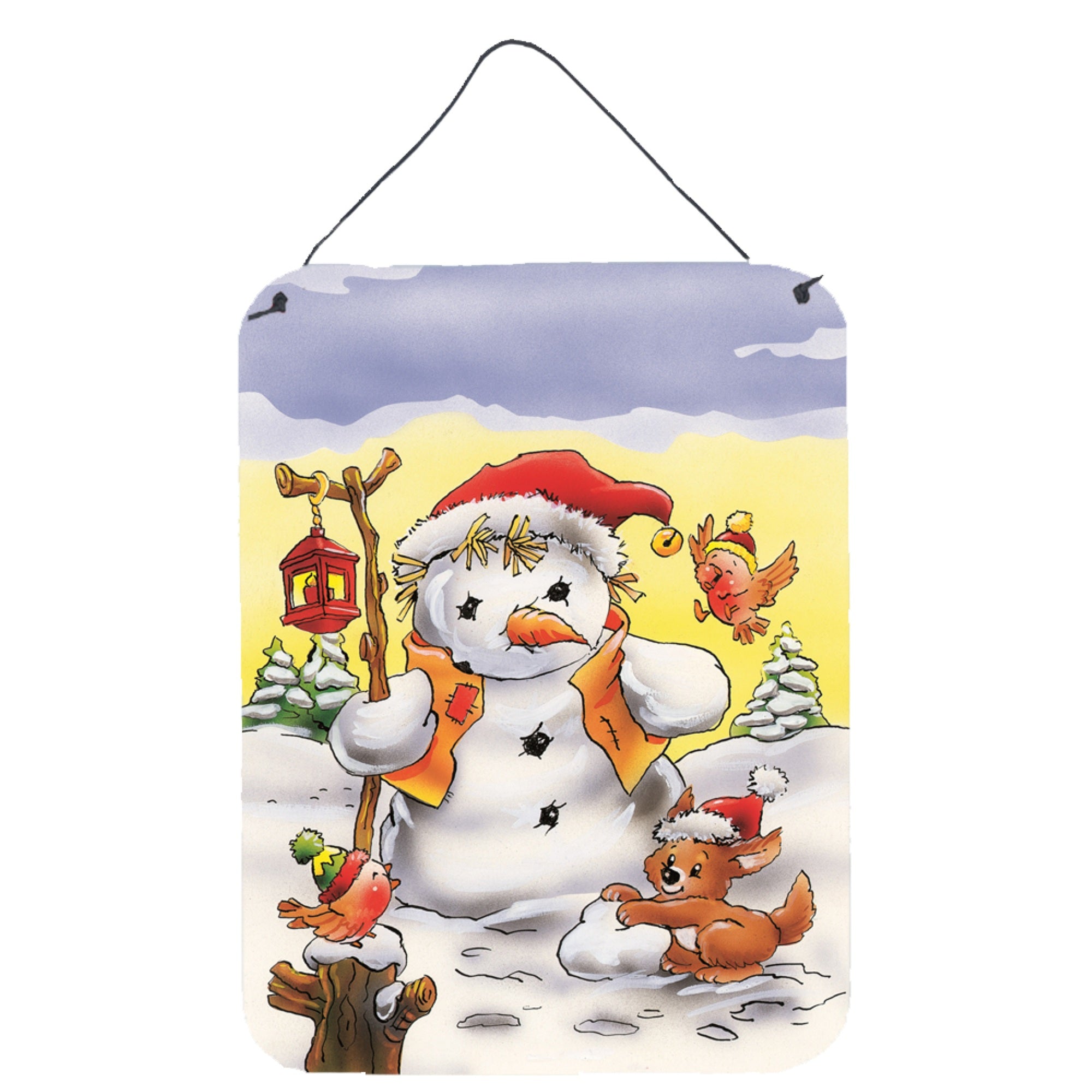 'Caroline'S Treasures Scarecrow Snowman Wall Or Door Hanging Prints Aah7295Ds1216, 16Hx12W, Multicolor''