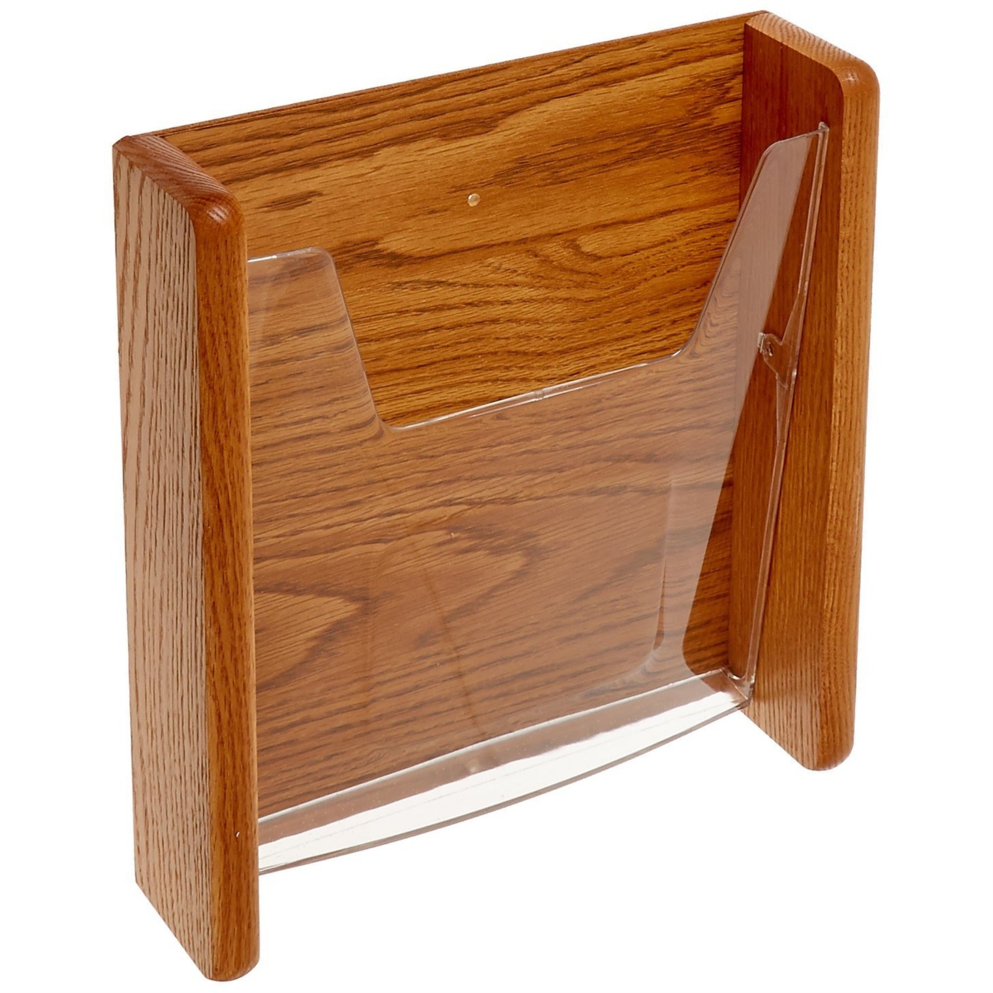 Wooden Mallet Stance 1 Pocket Wall Display, Medium Oak
