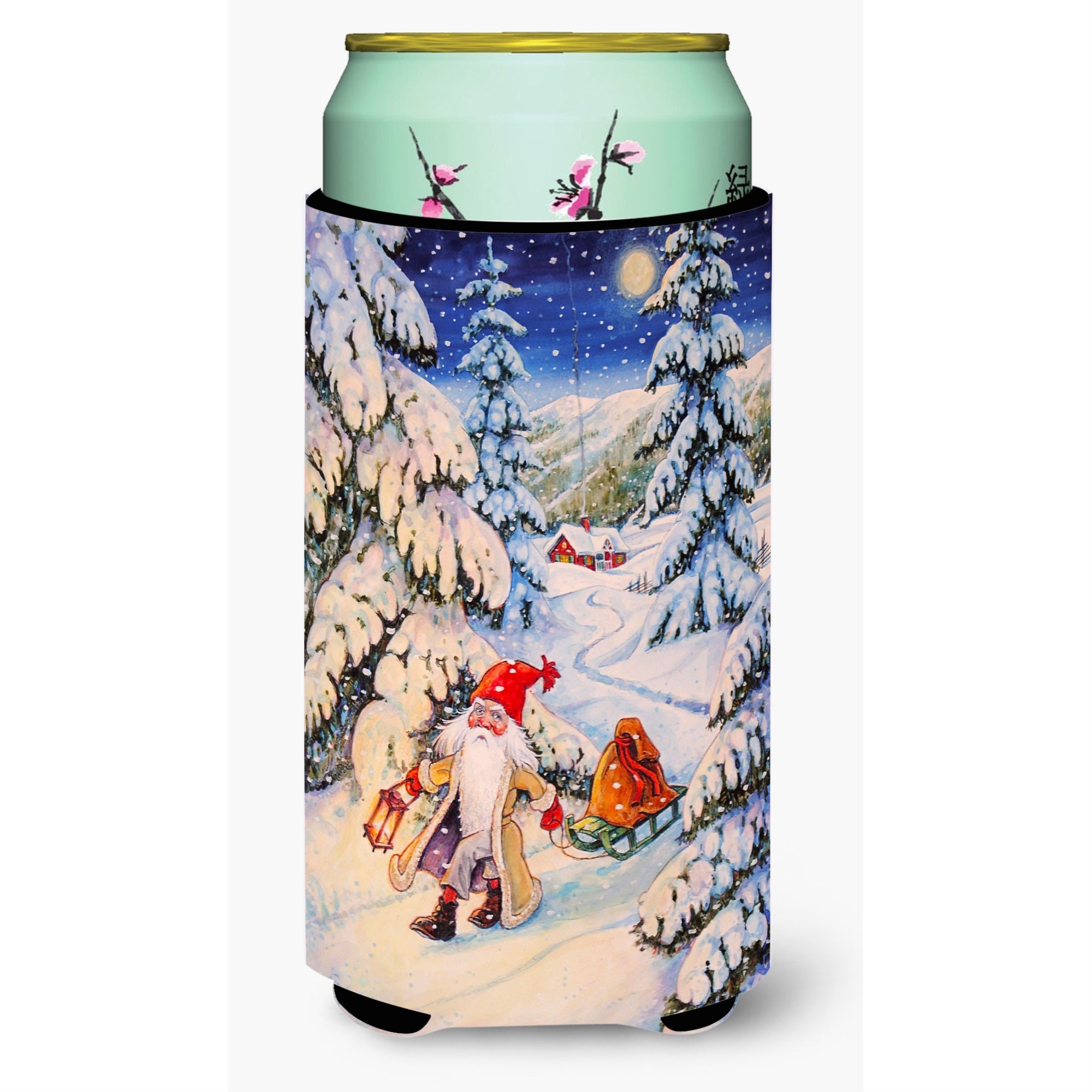 'Caroline'S Treasures Christmas Gnome Pulling A Sled Tall Boy Koozie Hugger, Multicolor''