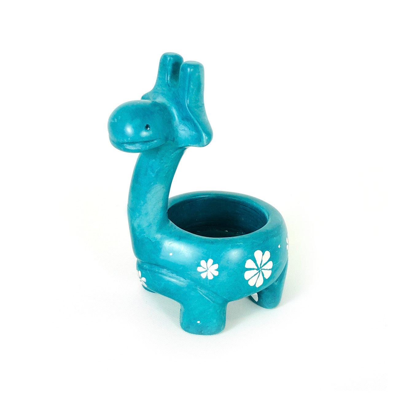 Turquoise Giraffe Tealight Holder- Soapstone