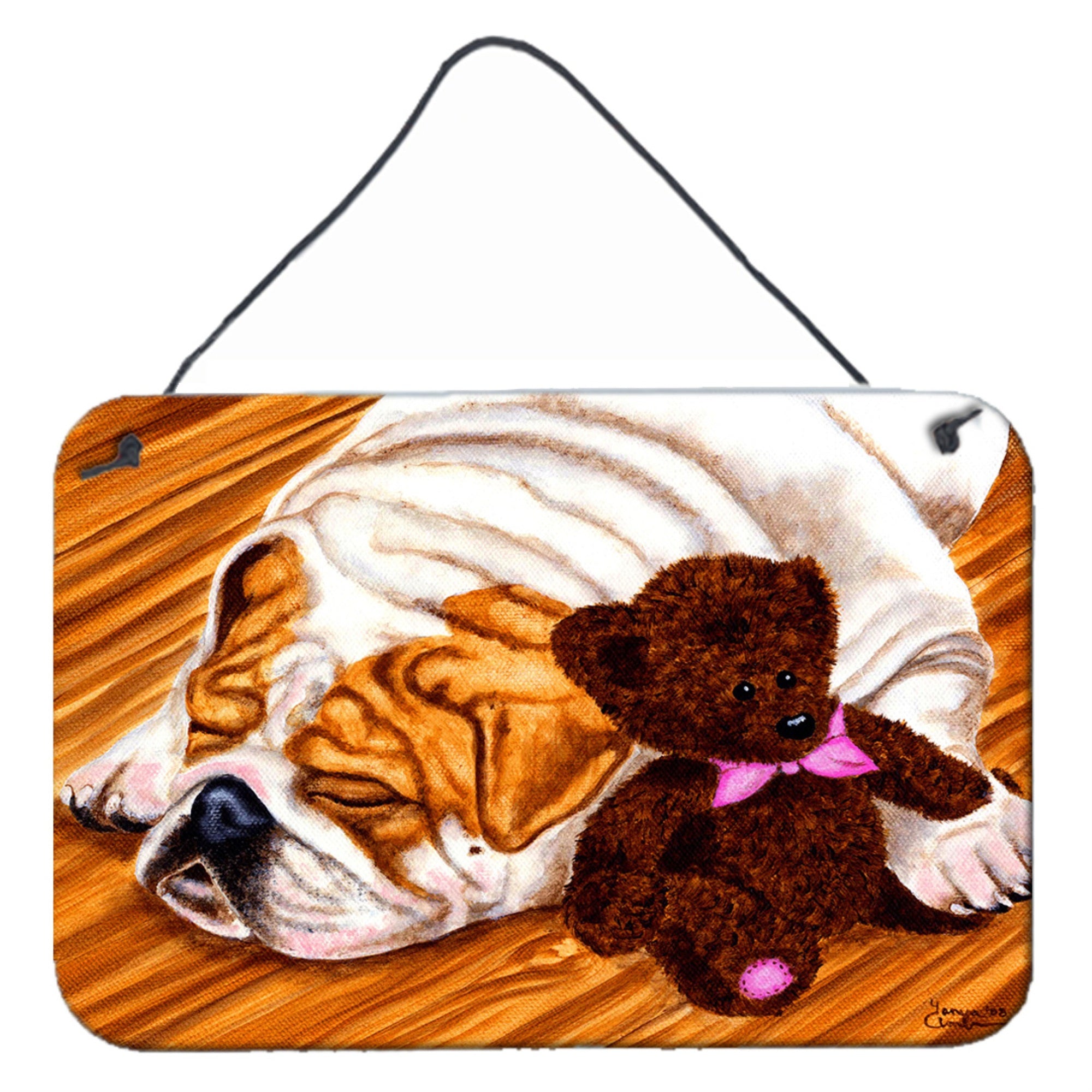 'Caroline'S Treasures English Bulldog And Teddy Bear Wall Or Door Hanging Prints Amb1003Ds812, 8''''H X 12''''W, Multicolor''