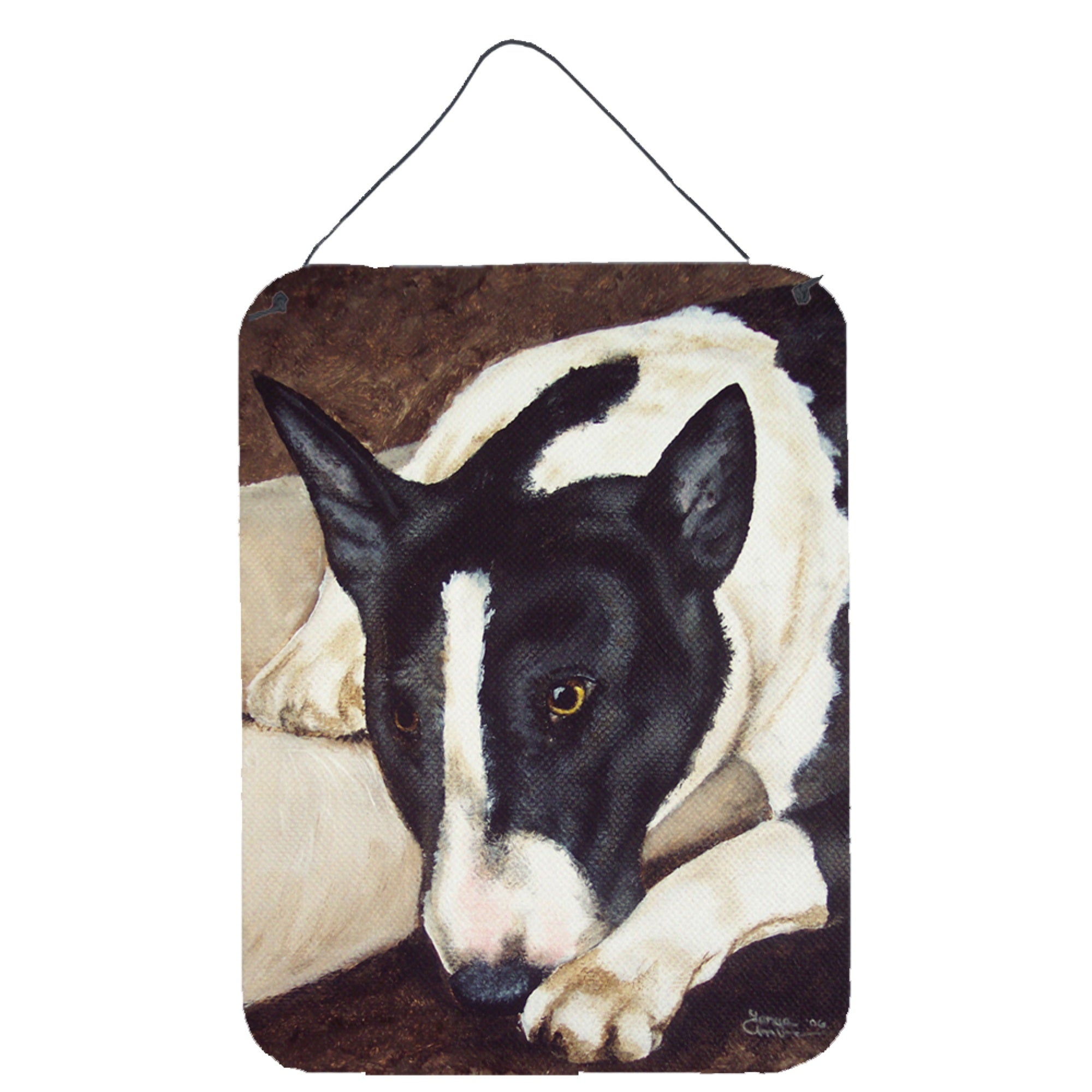 'Caroline'S Treasures Bull Terrier By Tanya And Craig Amberson Wall Or Door Hanging Prints Amb1030Ds1216, 16Hx12W, Multicolor''