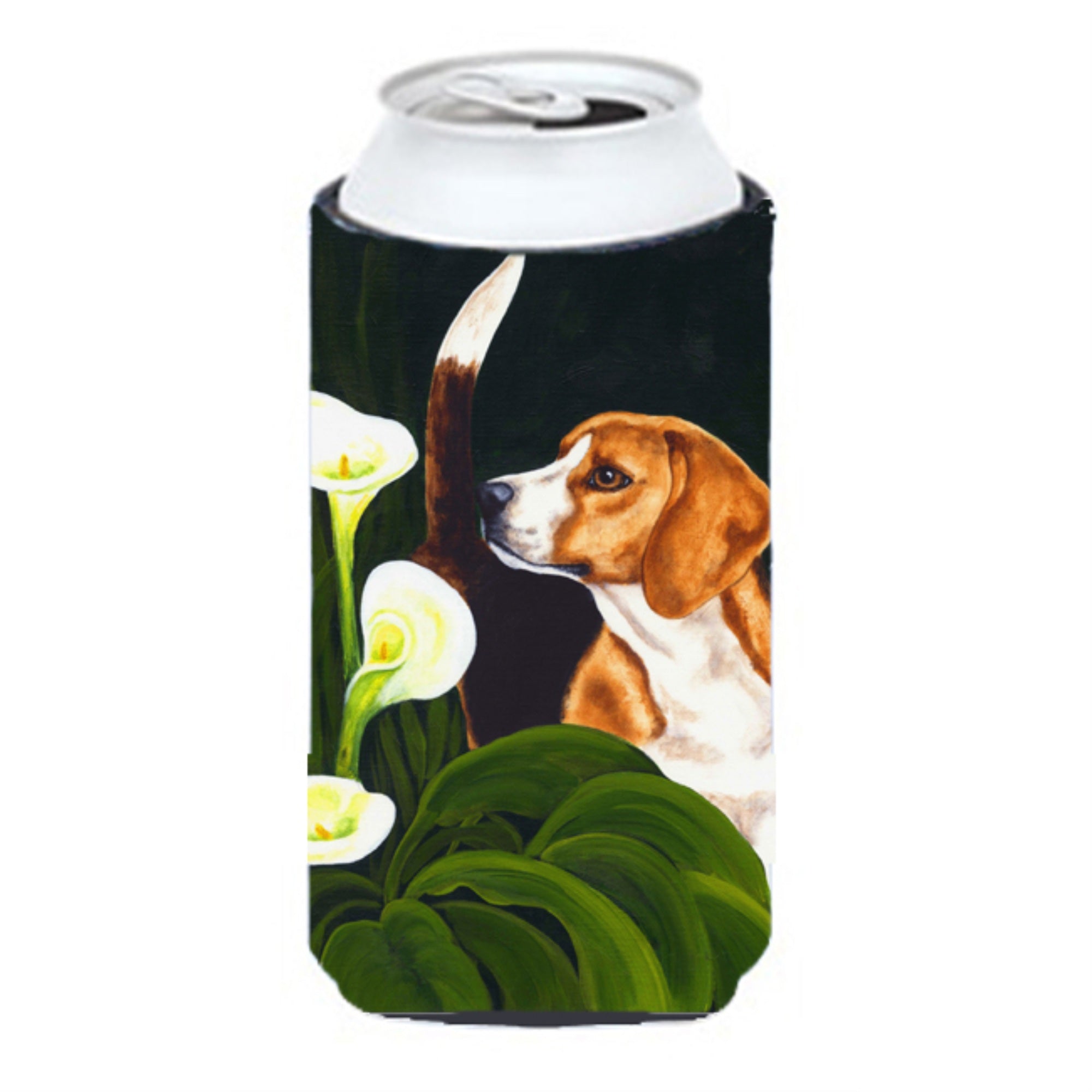 'Caroline'S Treasures Beagle Lilies Tall Boy Koozie Hugger, Multicolor''