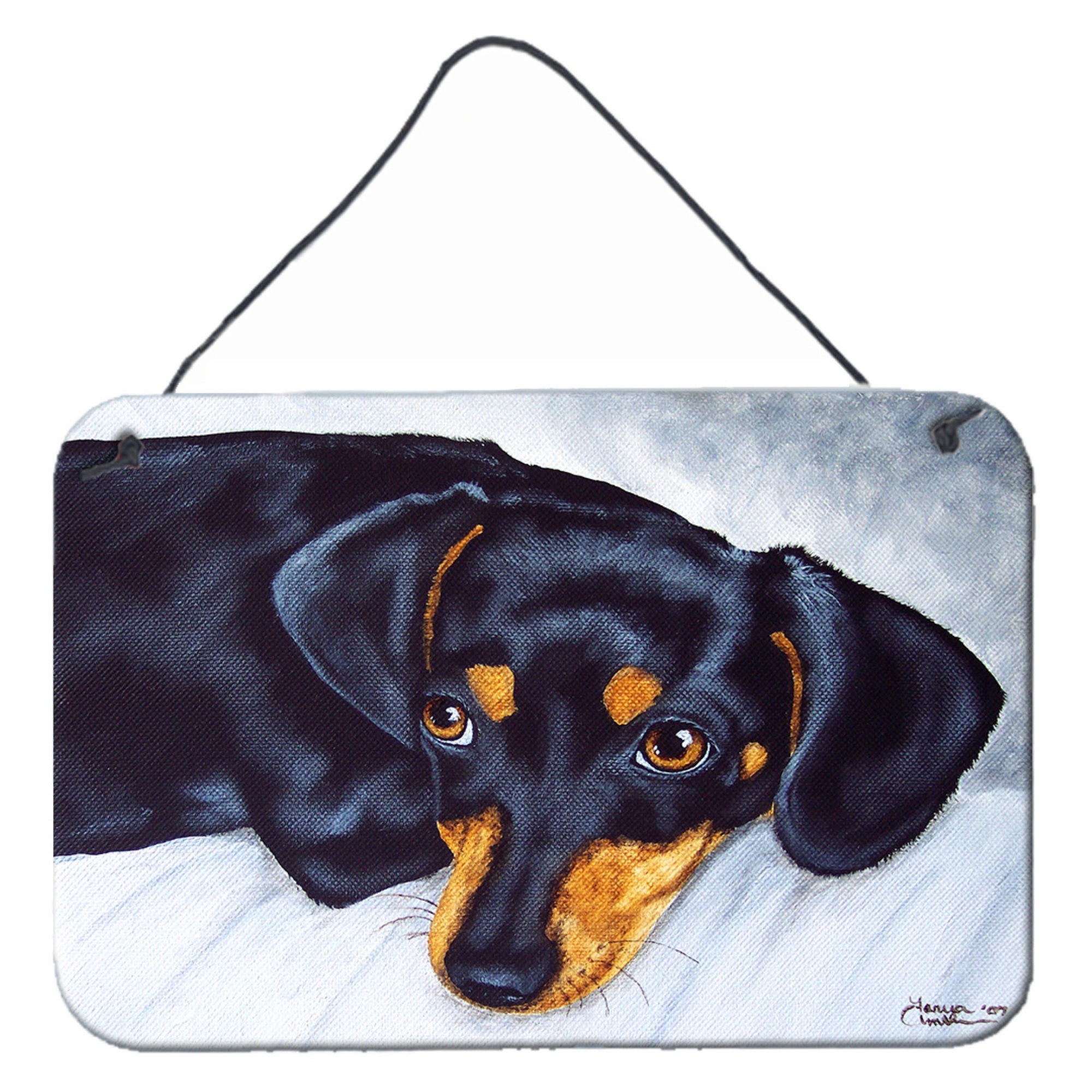 'Caroline'S Treasures Black And Tan Doxie Dachshund Wall Or Door Hanging Prints Amb1079Ds812, 8''''H X 12''''W, Multicolor''